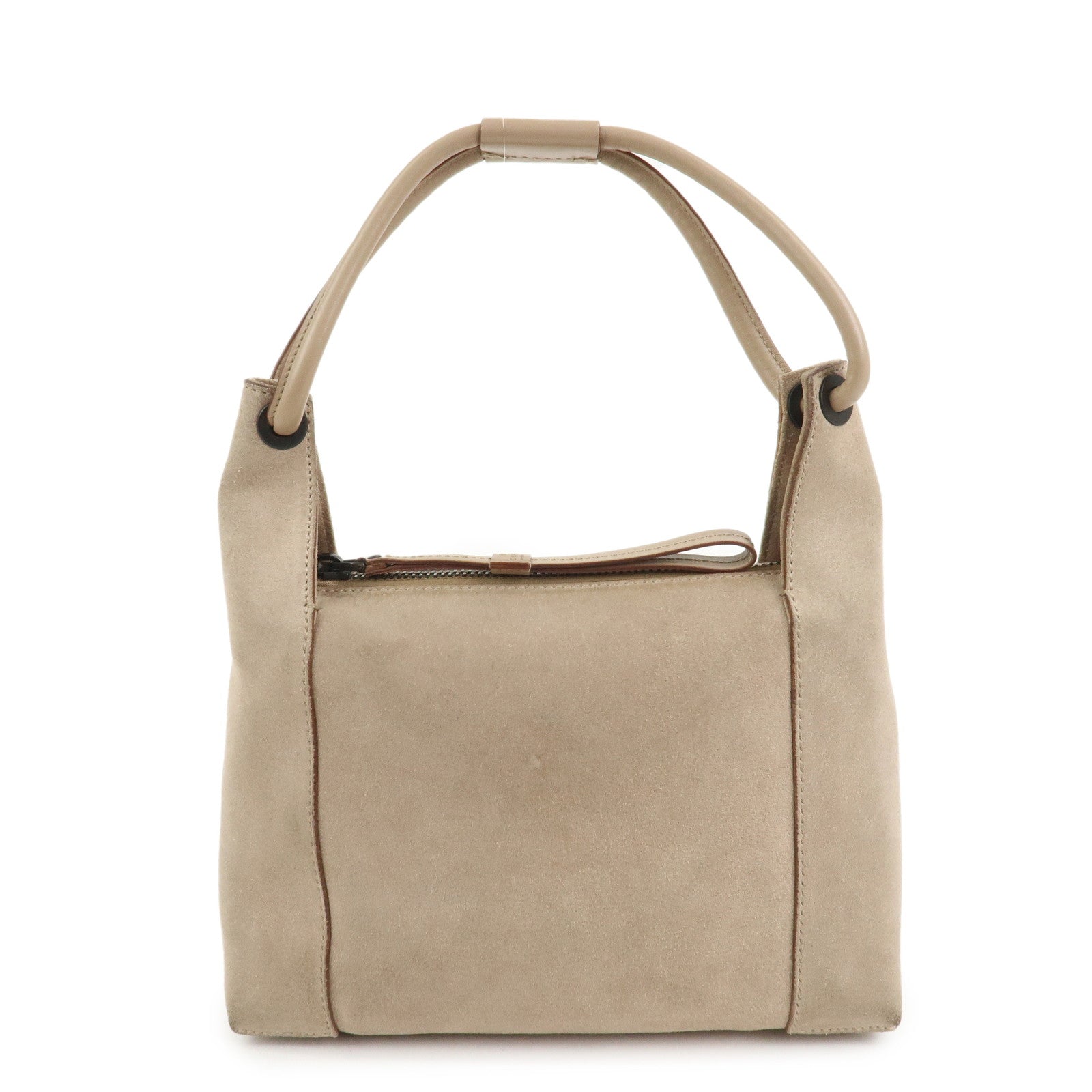 GUCCI Logo Suede Shoulder Bag Hand Bag Beige 101333