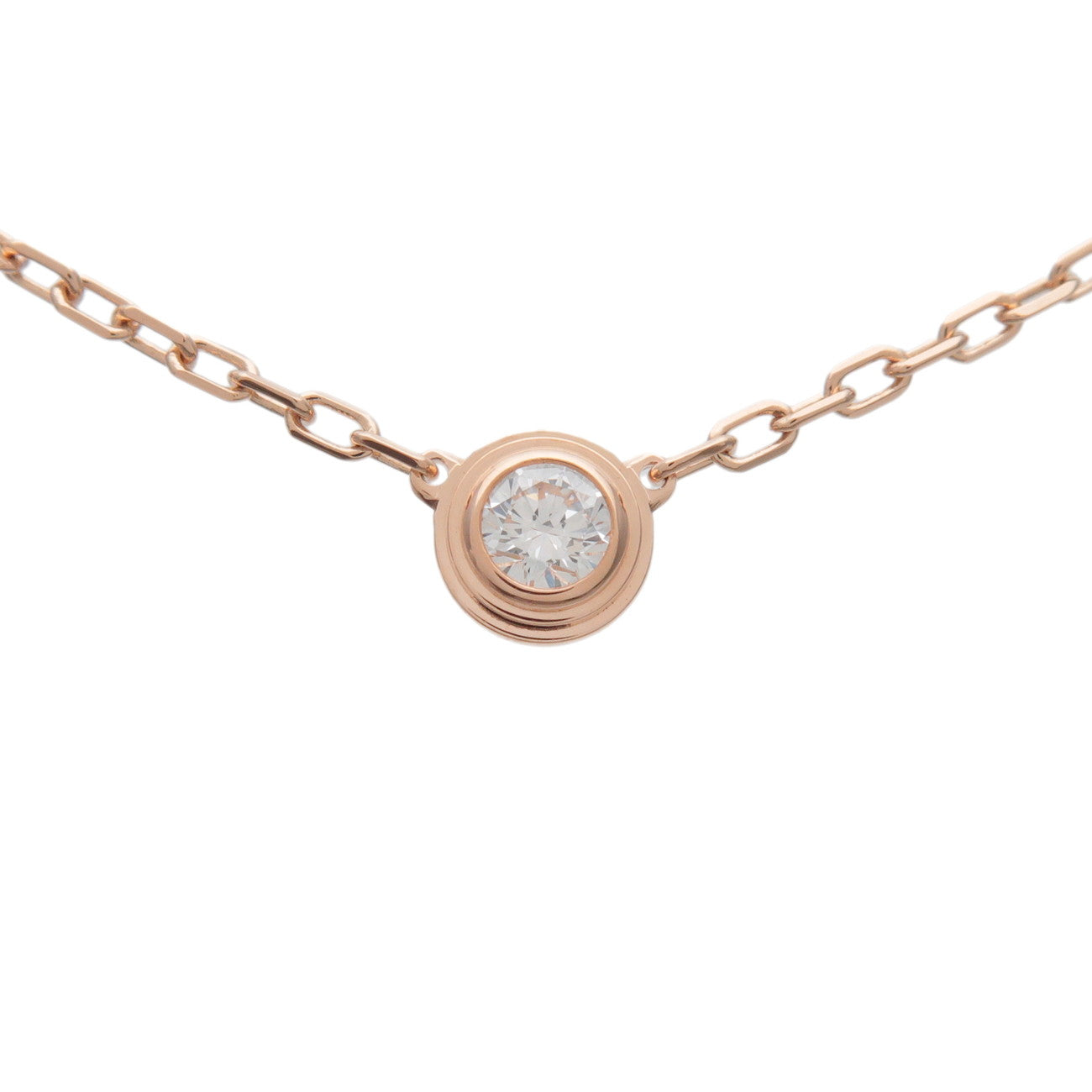 Cartier D'amour 1P Diamond Necklace SM K18 750PG Rose Gold