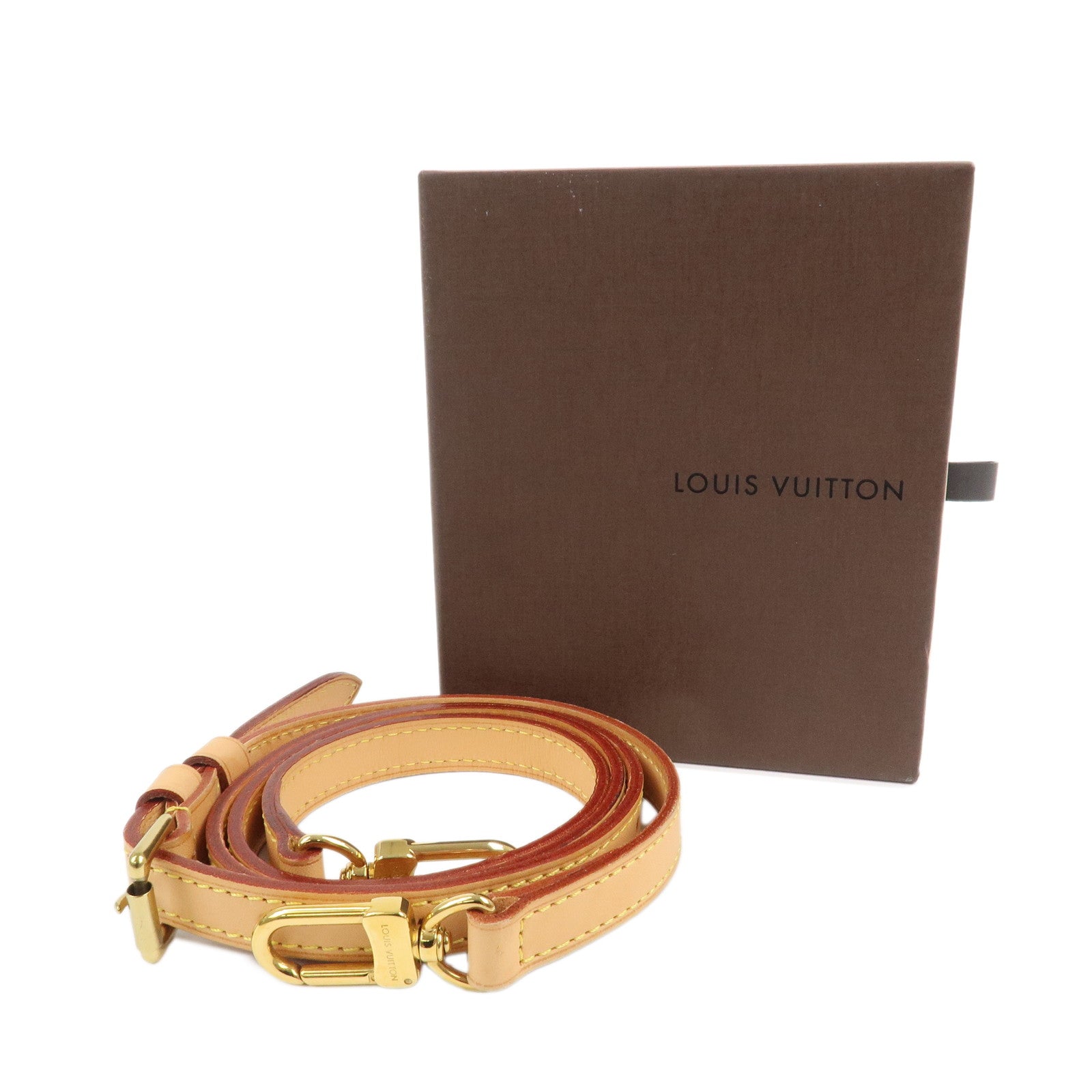 Louis Vuitton Leather Shoulder Strap 120cm 1.6cm Adjustable Natural J52312