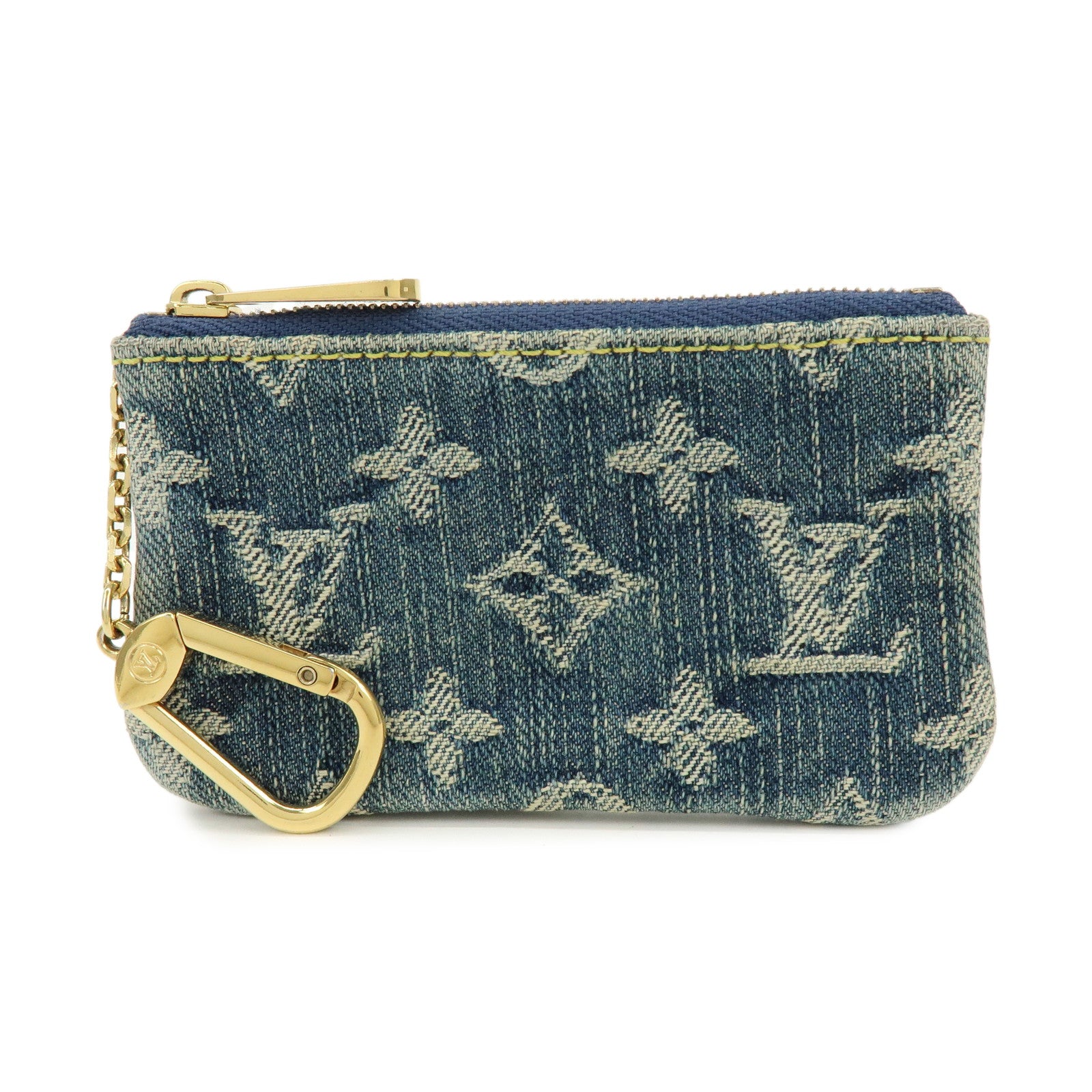 Louis Vuitton Monogram Denim Pochette Cles Coin Case Blue M95343