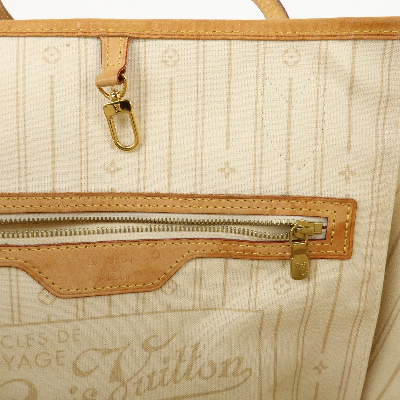 Louis Vuitton Damier Azur Neverfull MM Tote Bag Shoulder Bag N51107 Used