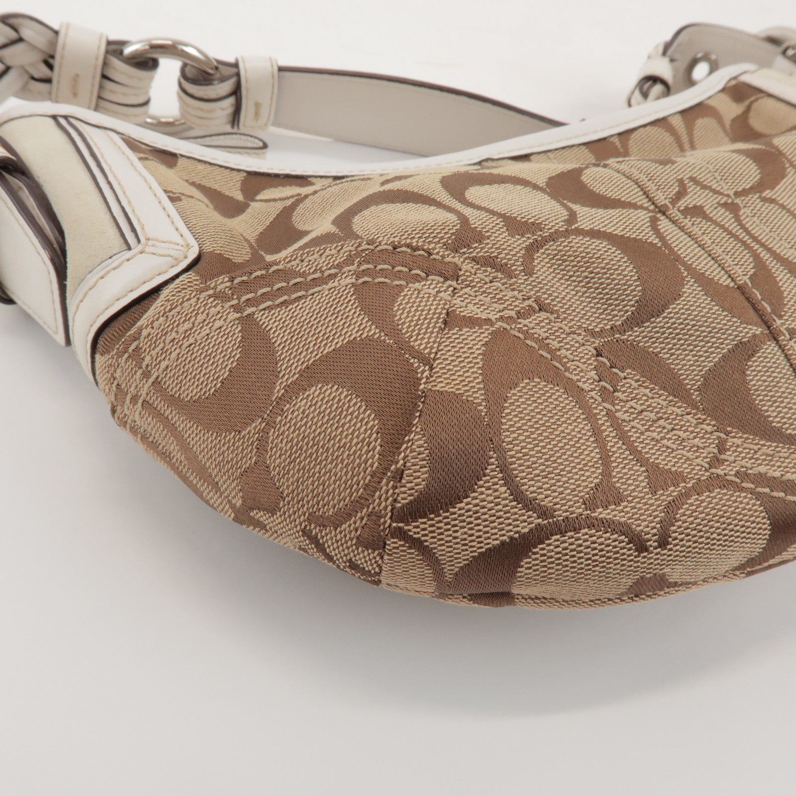 COACH Signature Set of 2 Canvas Leather Suede Shoulder Bag