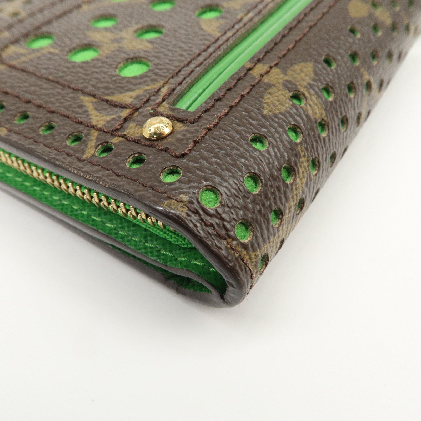 Louis Vuitton Monogram Perfor Compact Zip Bi-fold Wallet M95218