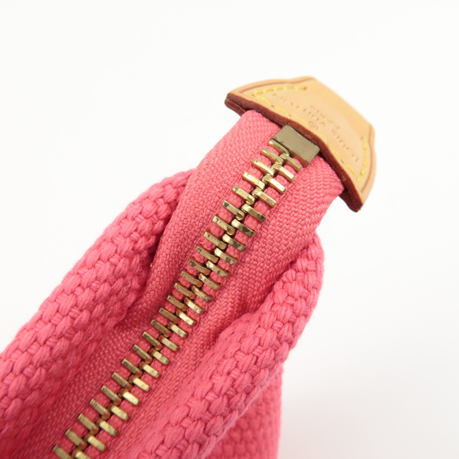 Louis Vuitton Antigua Canvas Leather Pochette Plat PM Pink M40068 Used