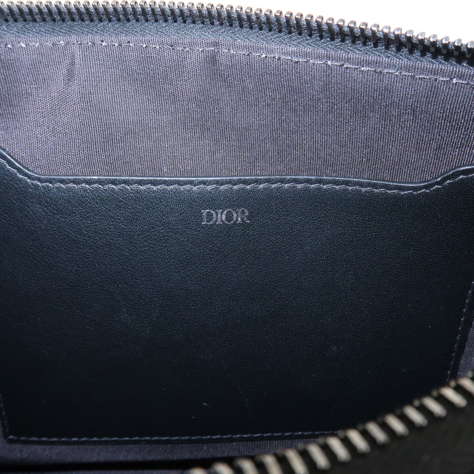 Christian Dior Oblique Canvas Clutch Bag Pouch Navy