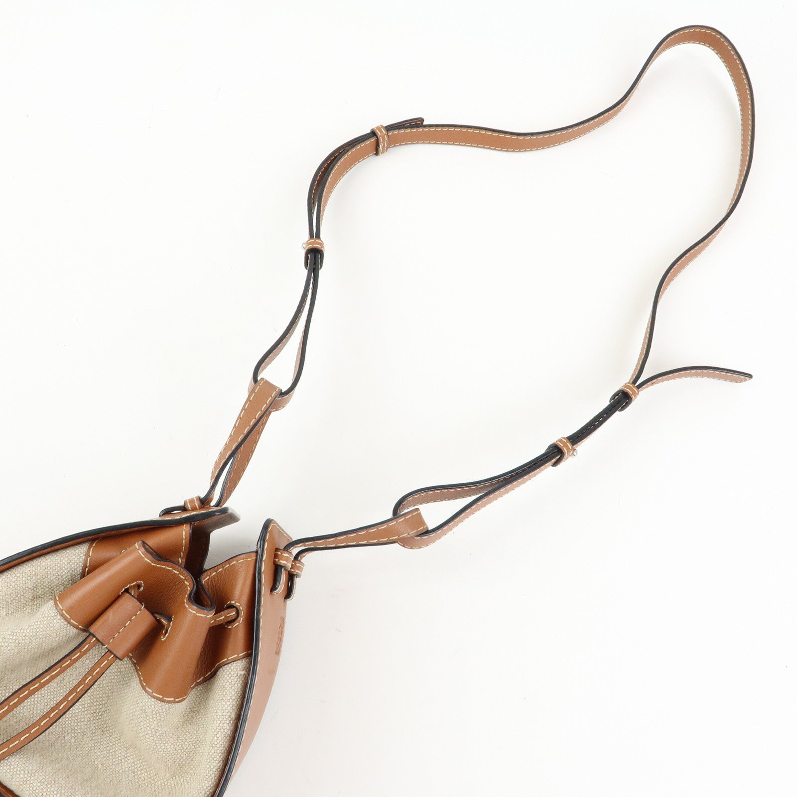 LOEWE Anagram Hammock Cotton Calf Leather Drawstring Mini 2Way Bag