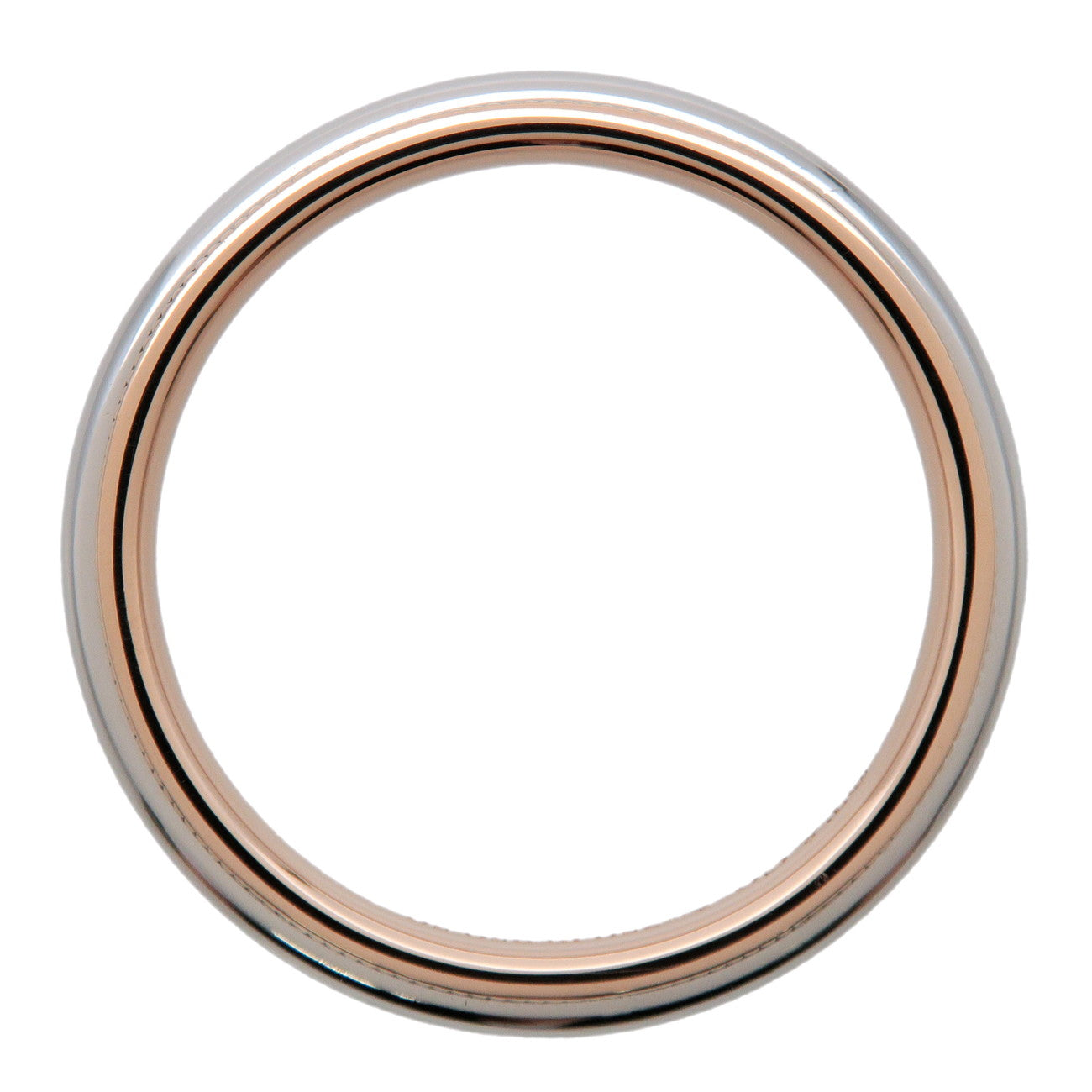 Tiffany&Co. Milgrain Band Ring PT950 750PG Platinum Rose Gold US7.5