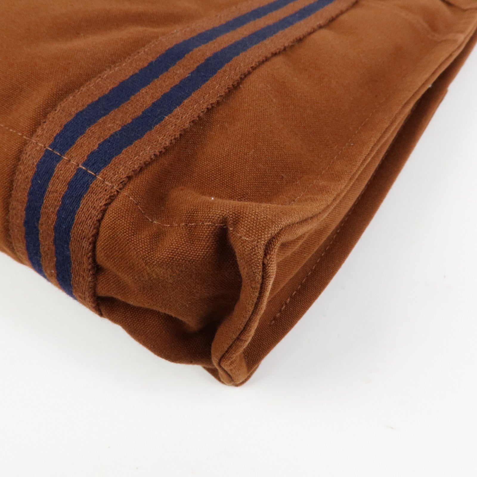 HERMES Basas MM Fourre Toute Cotton Canvas Shoulder Bag Brown