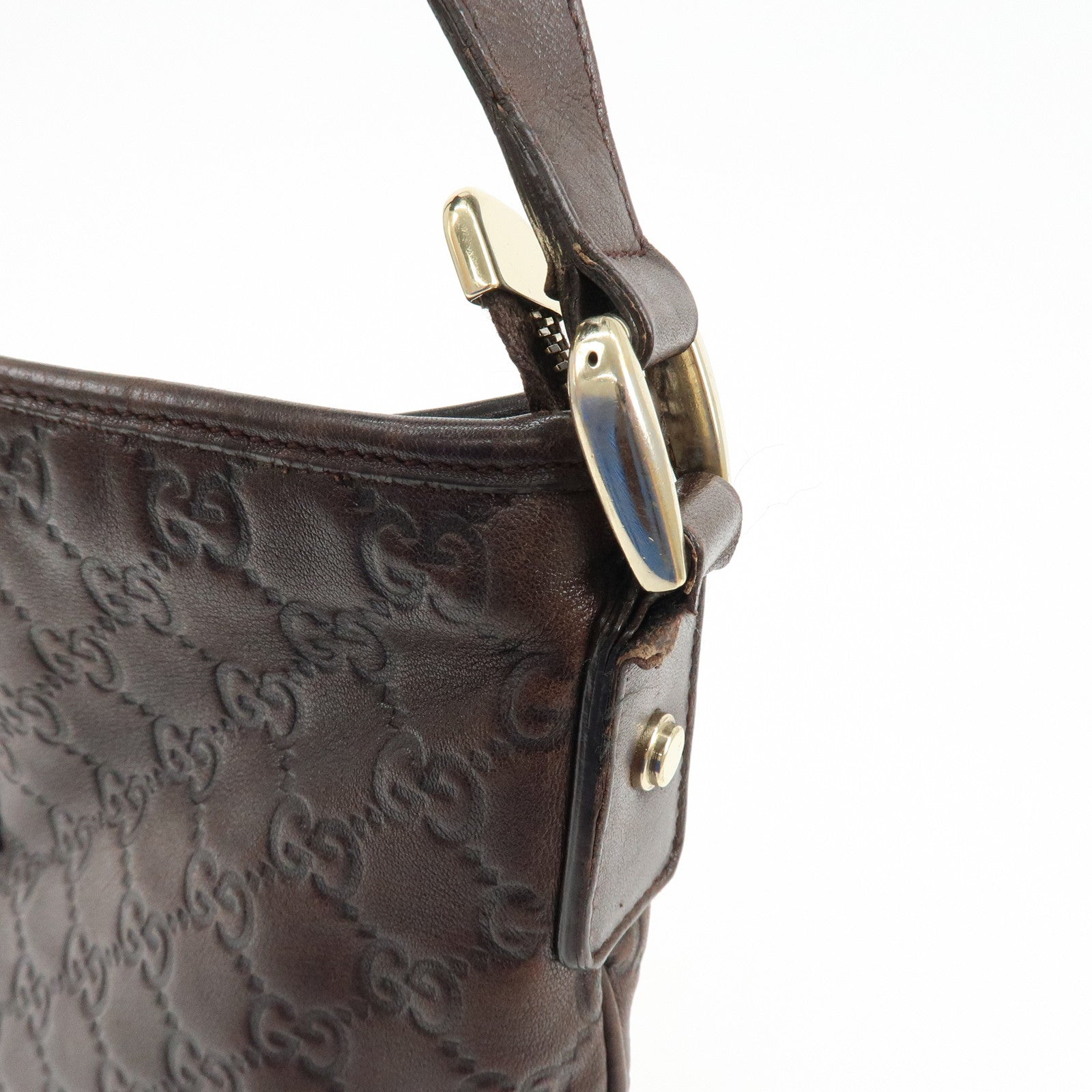 GUCCI Abbey Leather Shoulder Bag Crossbody Bag Brown 131326