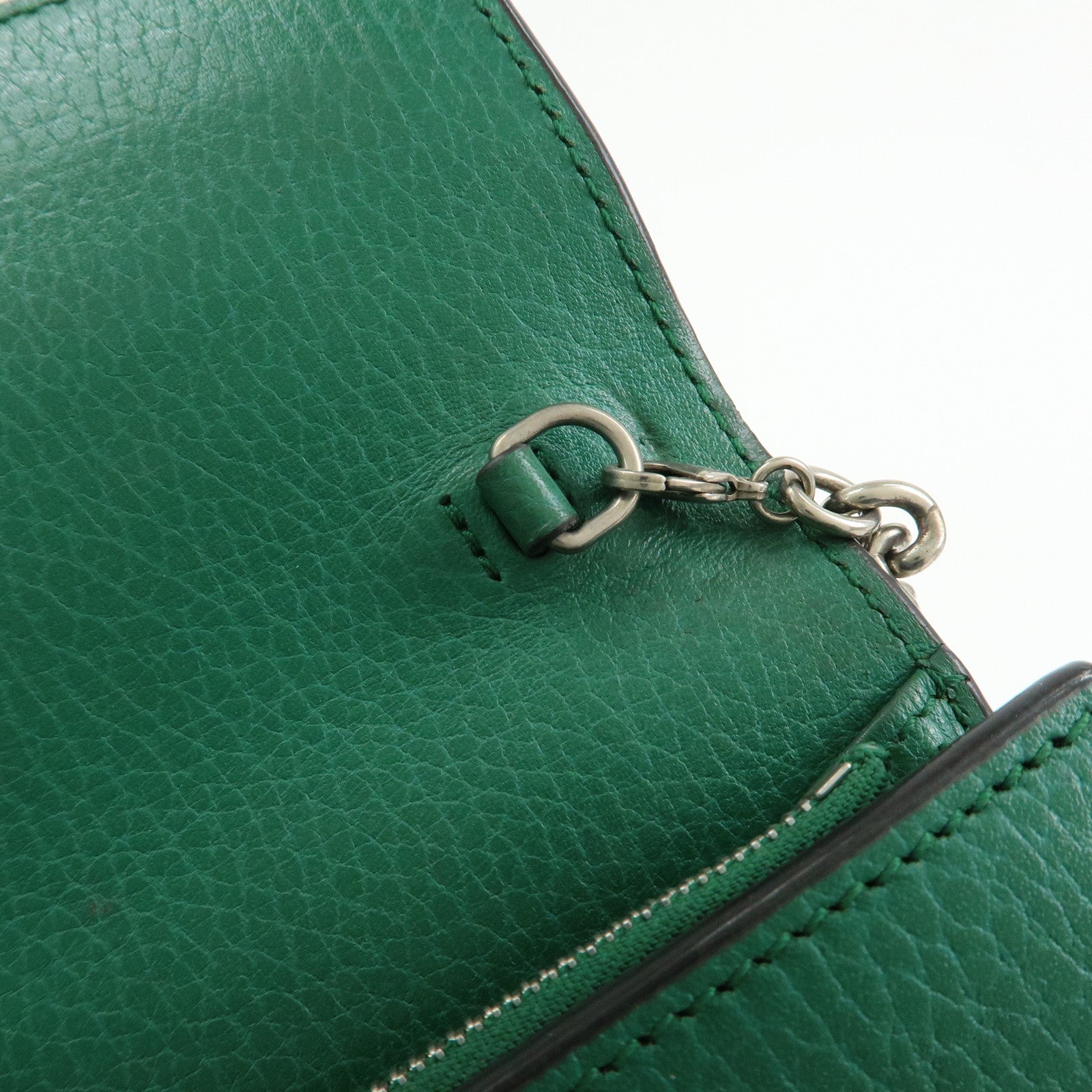 GUCCI Dionysus Leather Chain Wallet Shoulder Bag Green 401231