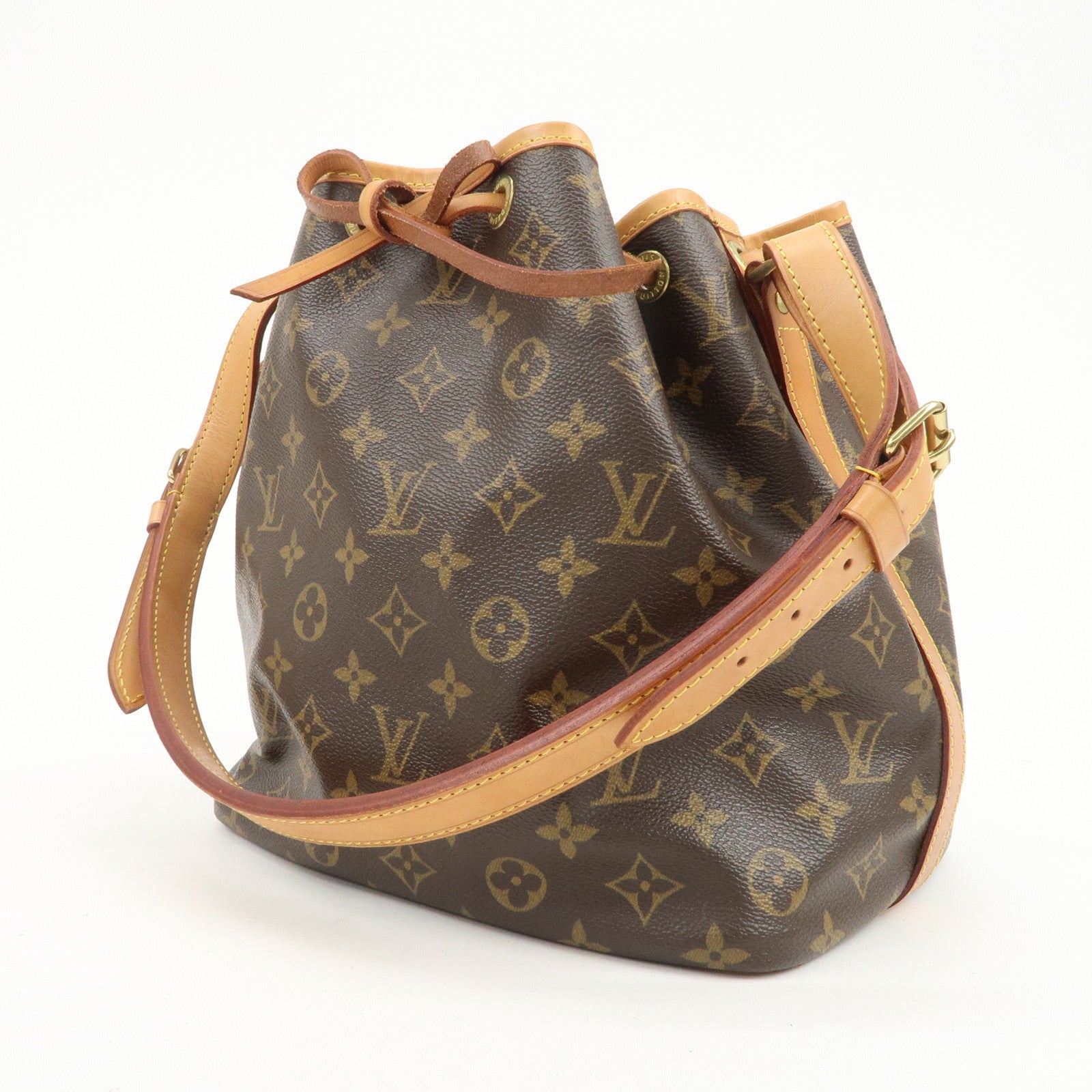 Louis Vuitton Monogram Petit Noe Shoulder Bag Brown M42226