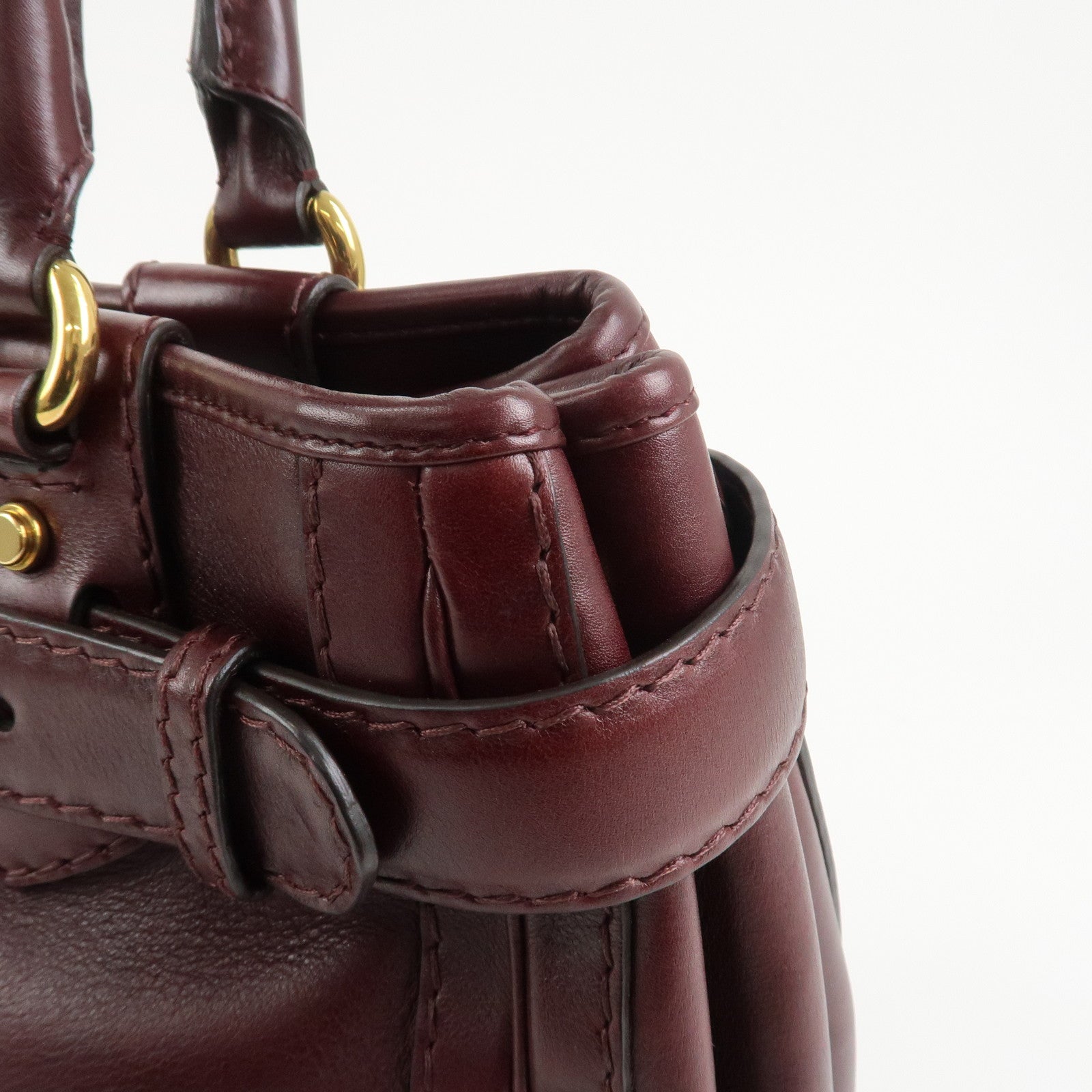 GUCCI GG Running Leather Tote Bag Hand Bag Wine Red 247183