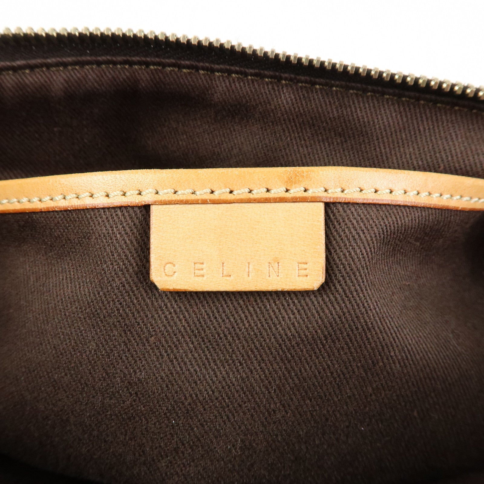 CELINE Macadam PVC Leather Shoulder Bag Hand Bag Brown