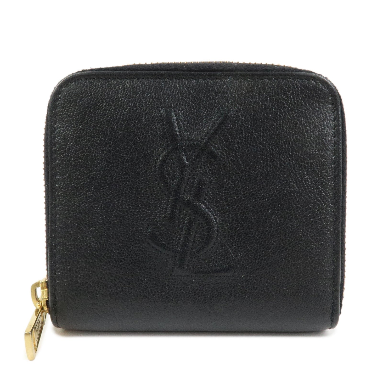 SAINT LAURENT PARIS Coin Case Coin Wallet Leather Black Logo 352906