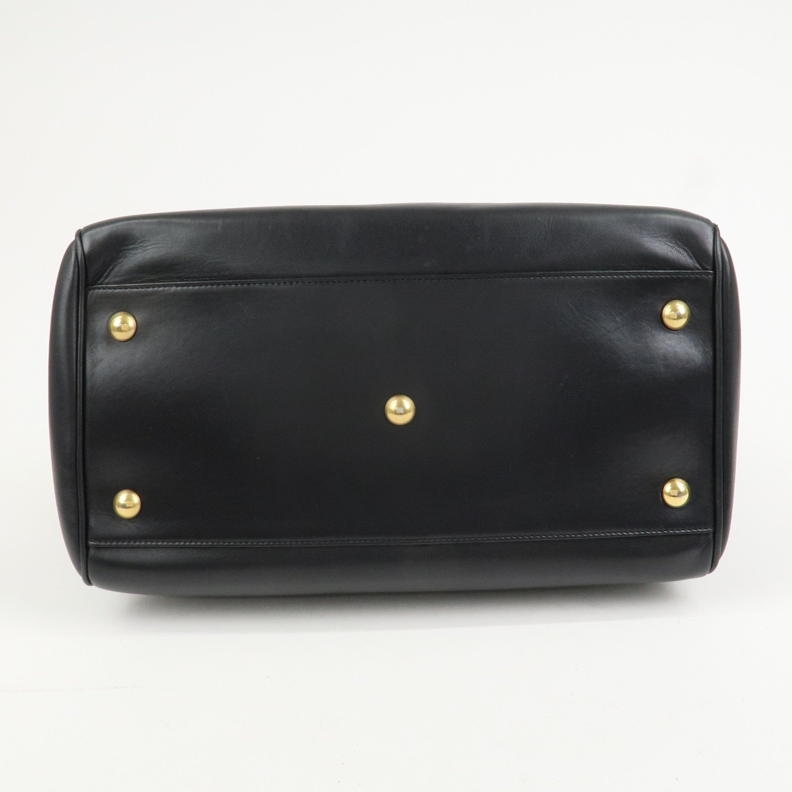 SAINT LAURENT PARIS Duffle 6 Leather 2Way Bag Hand Bag Black 322049