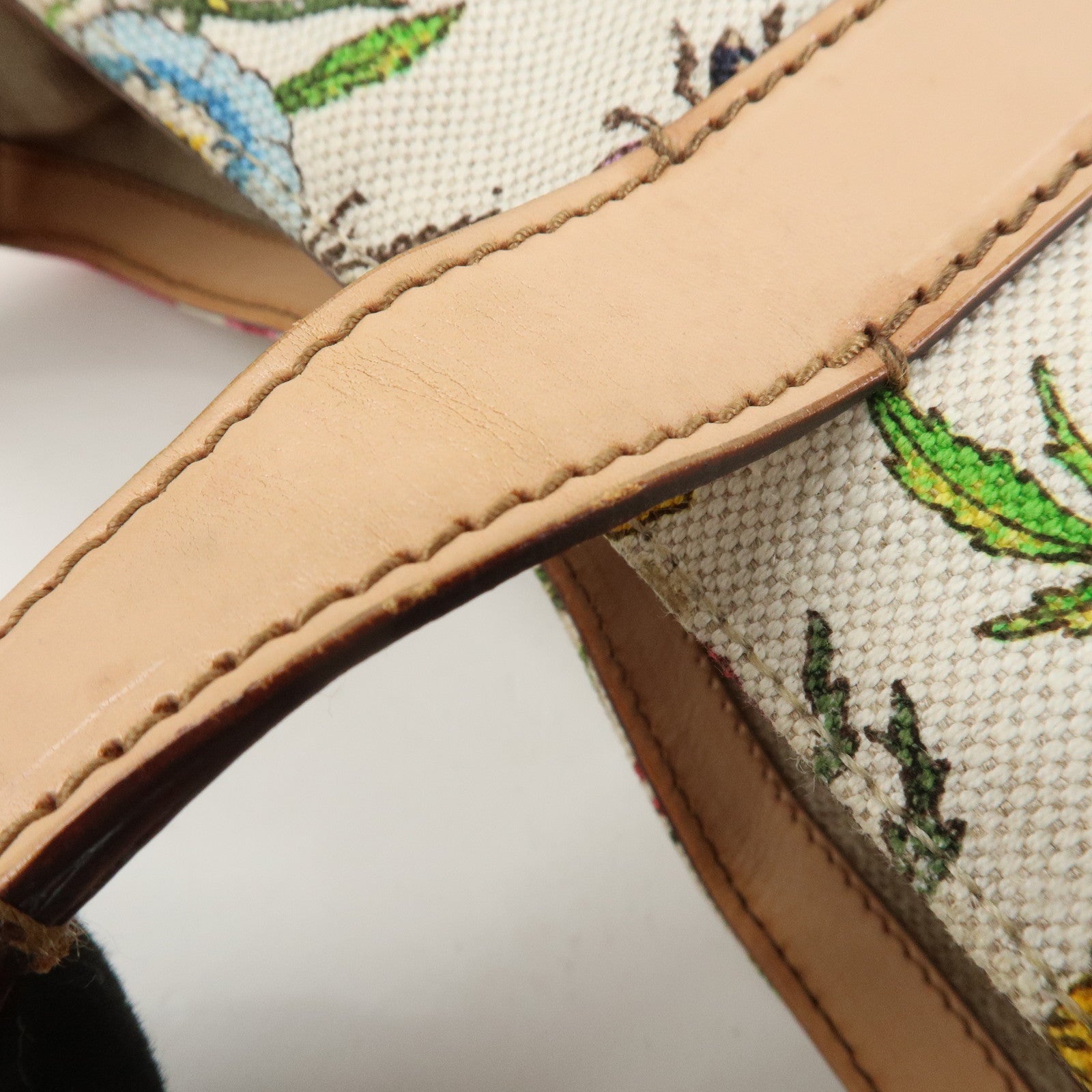 GUCCI New Jackie Flora Canvas Leather Shoulder Bag Multicolor Used