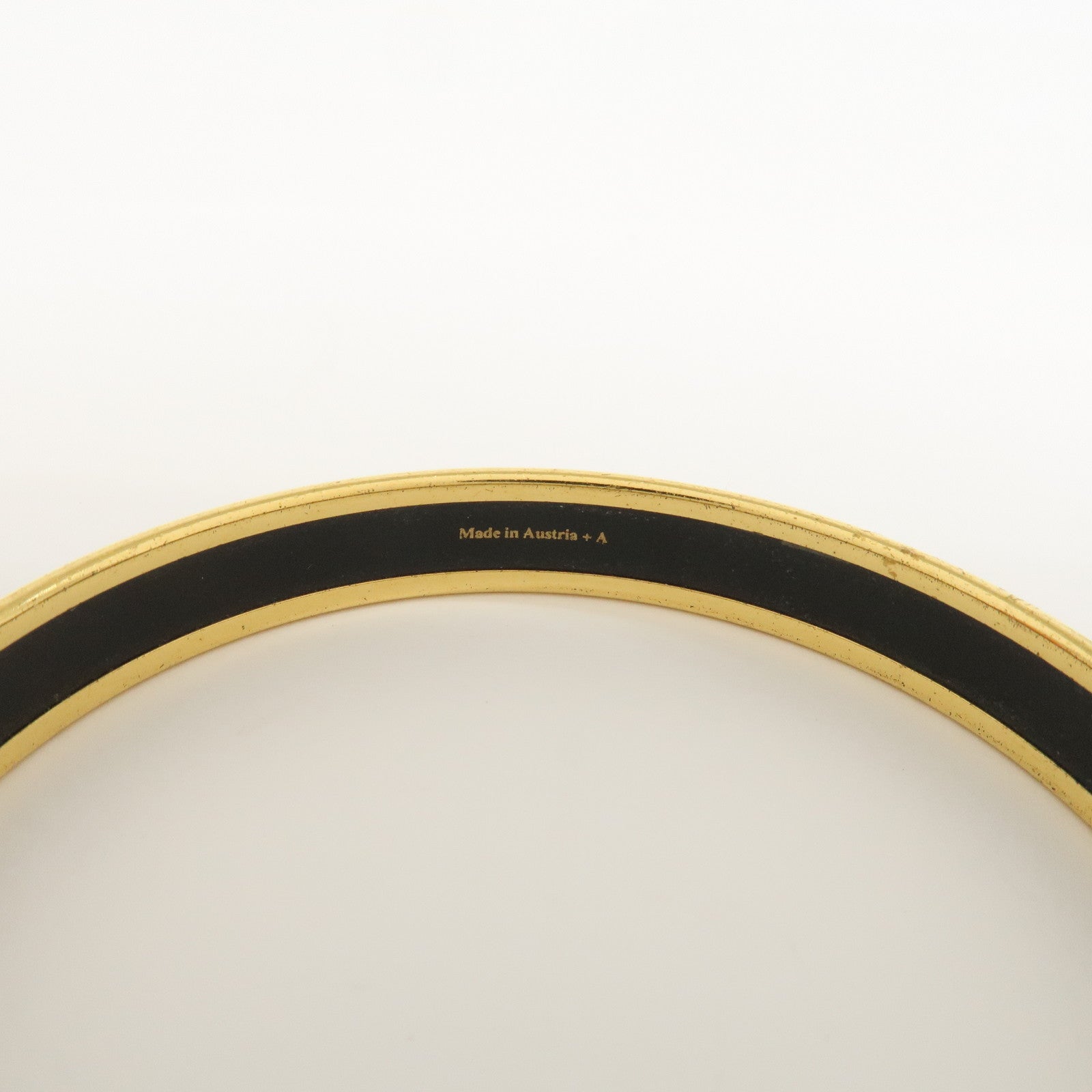 HERMES Email PM Metal Bracelet Bangle Gold Lion Safari