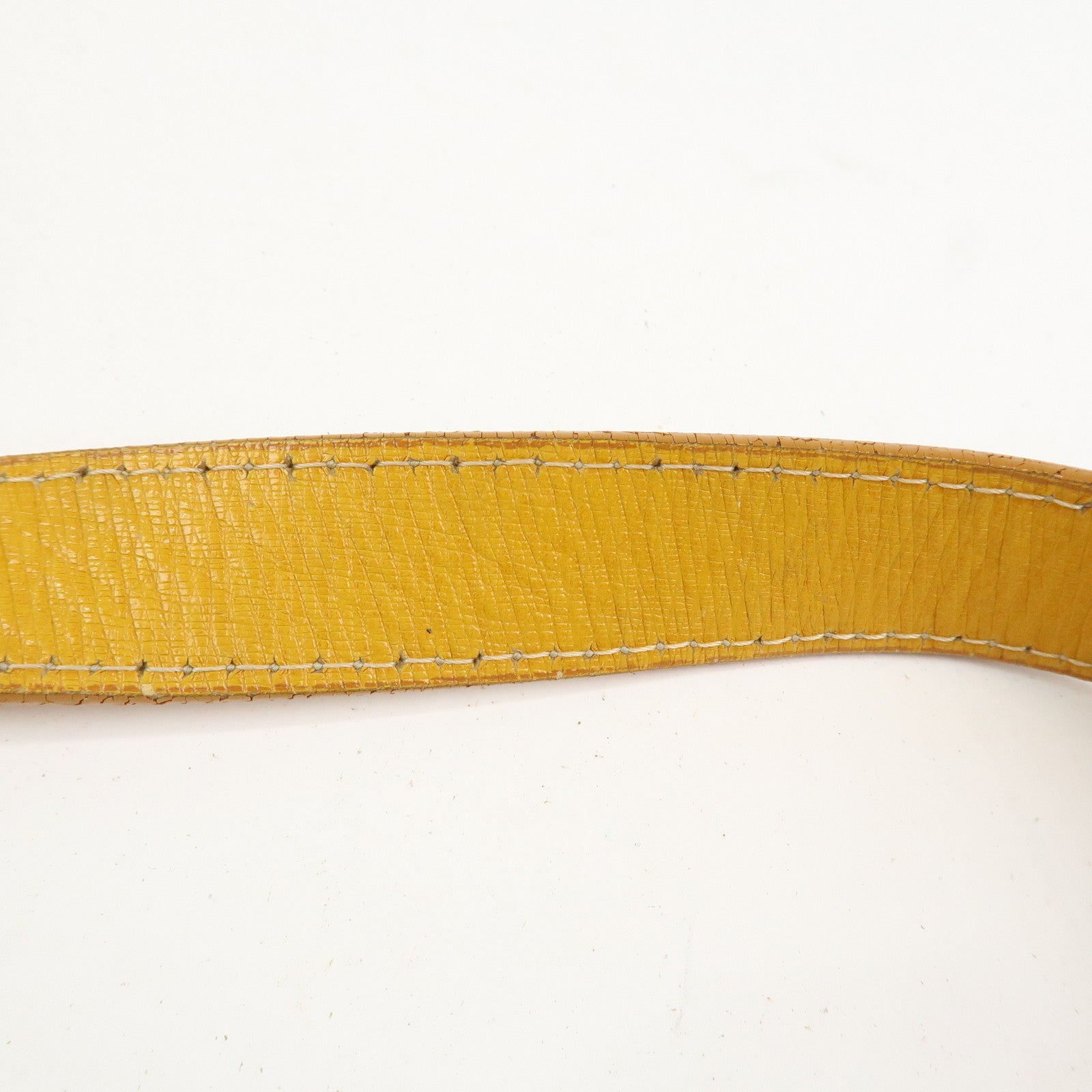 BURBERRY Logo Leather Shoulder Bag Hand Bag Yellow Beige