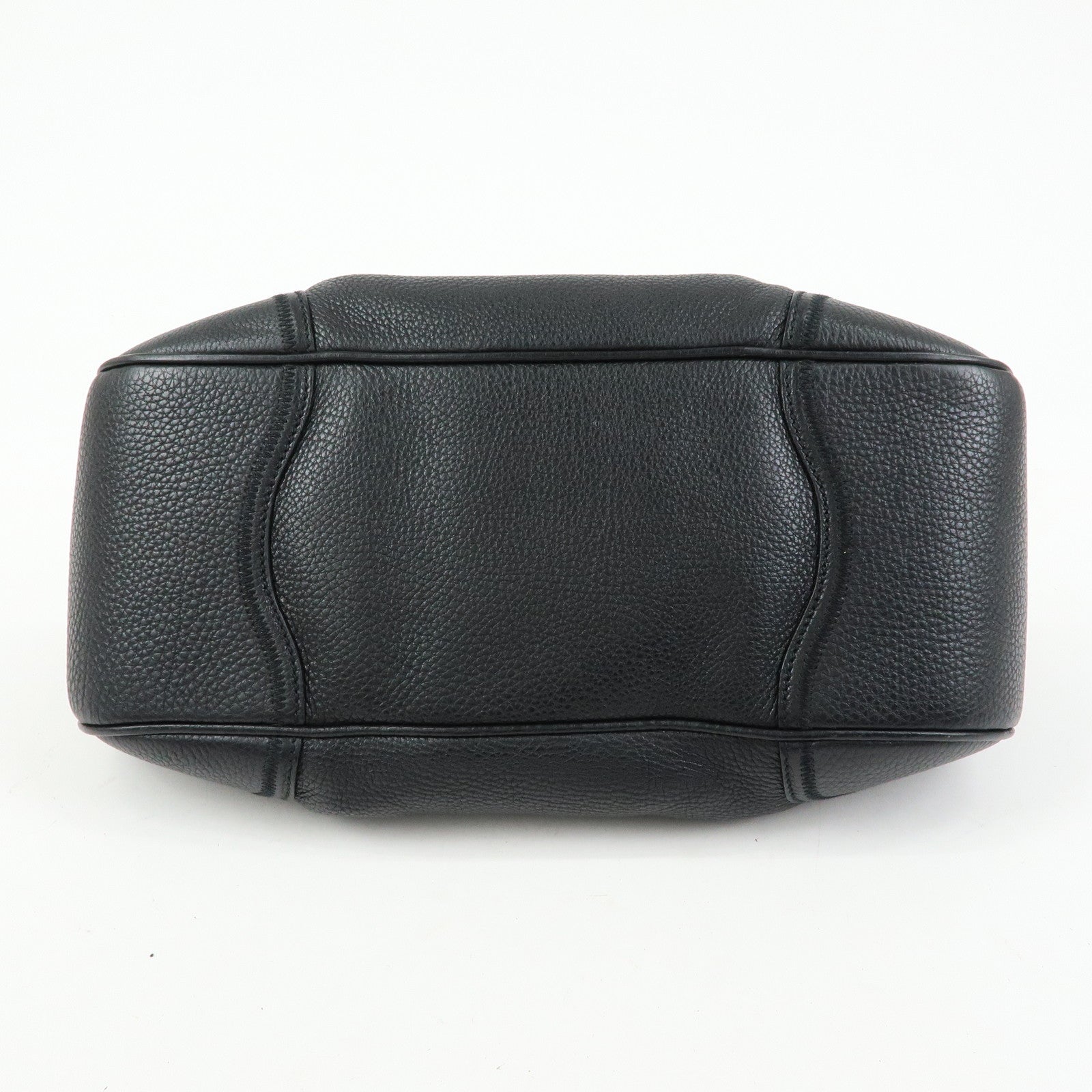 PRADA Sound Lock Leather Shoulder Bag Hand Bag Black B3595