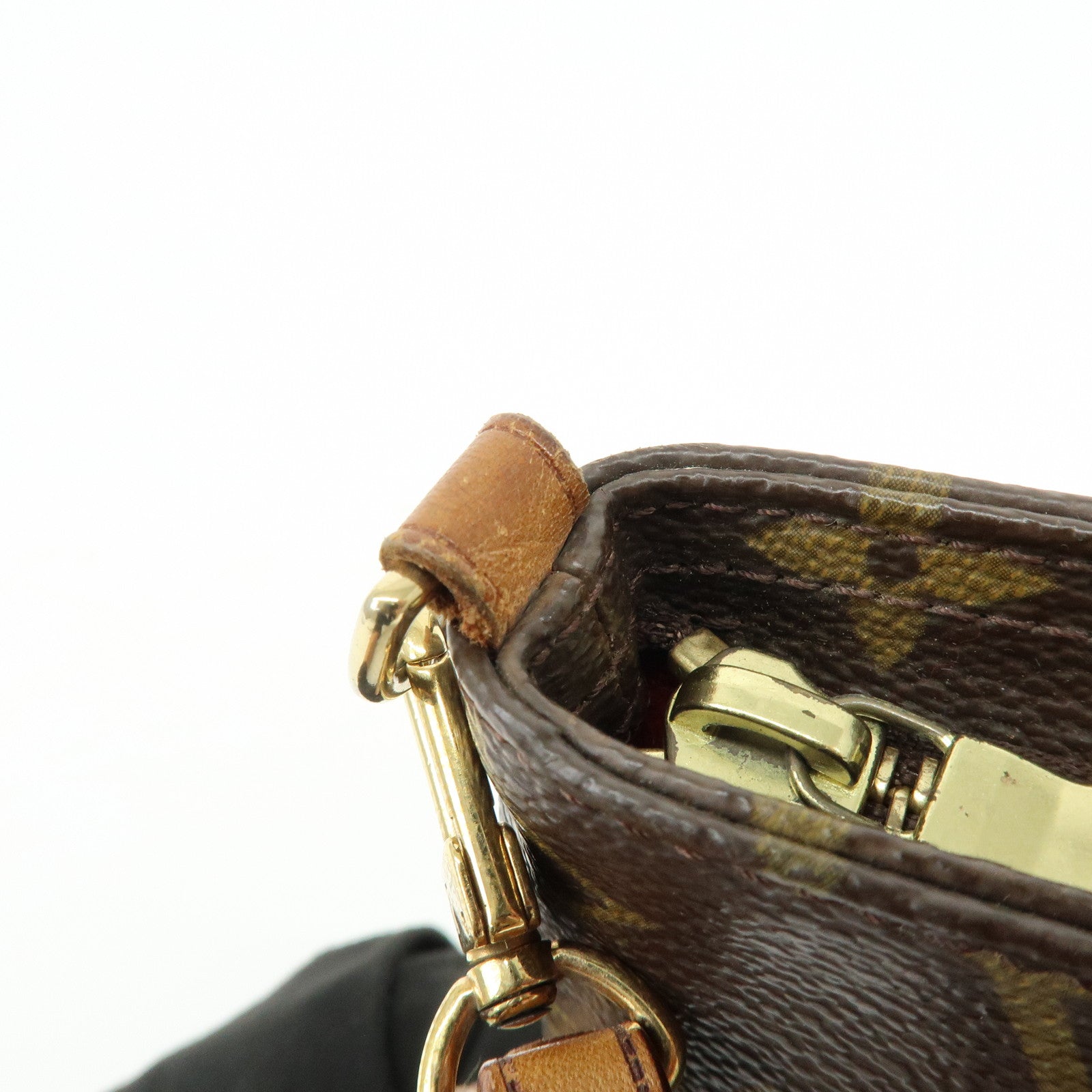 Louis Vuitton Monogram Partition Pouch Wristlet Bag Brown M51901