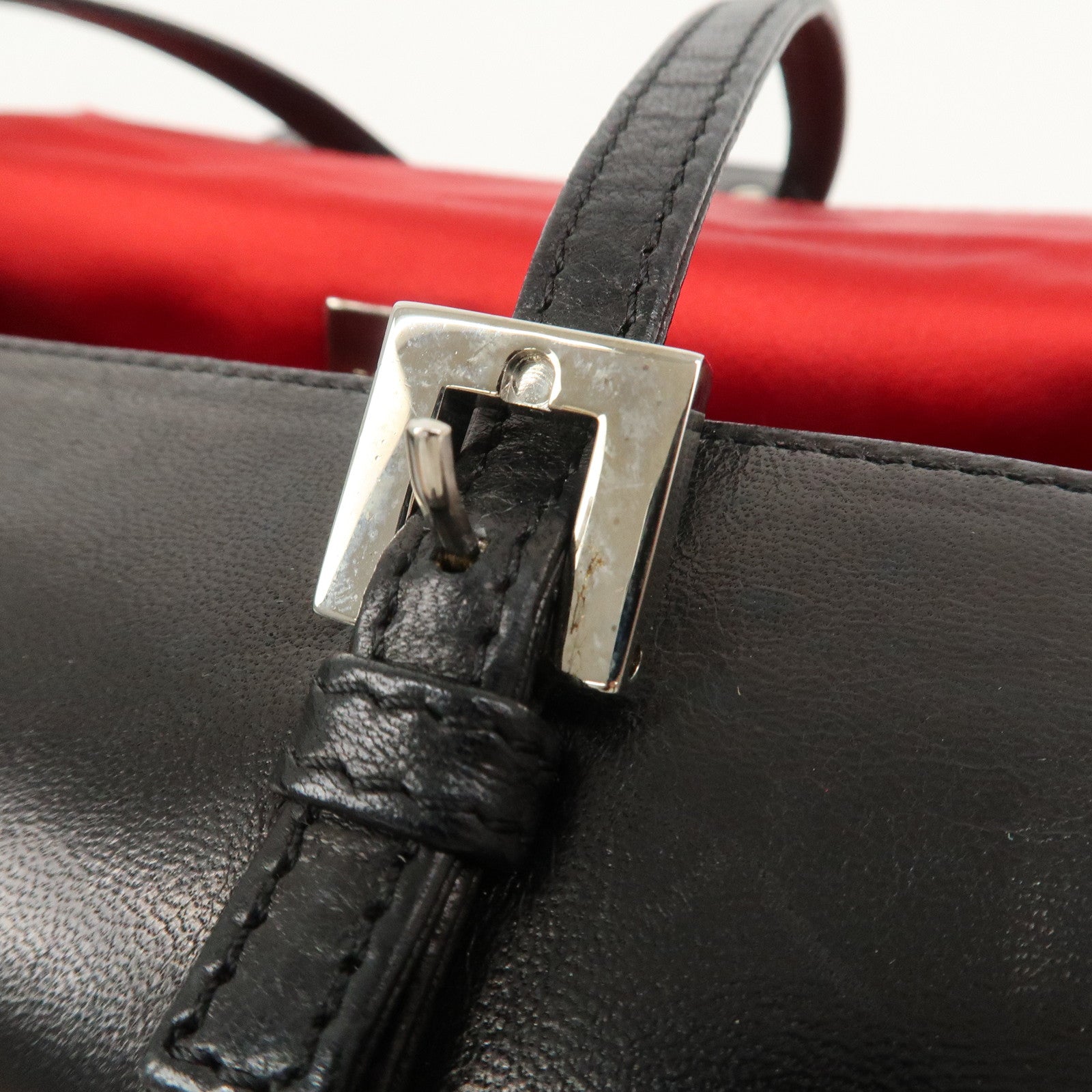 FENDI Nappa Leather Hand Bag Shoulder Bag Black 10163350001