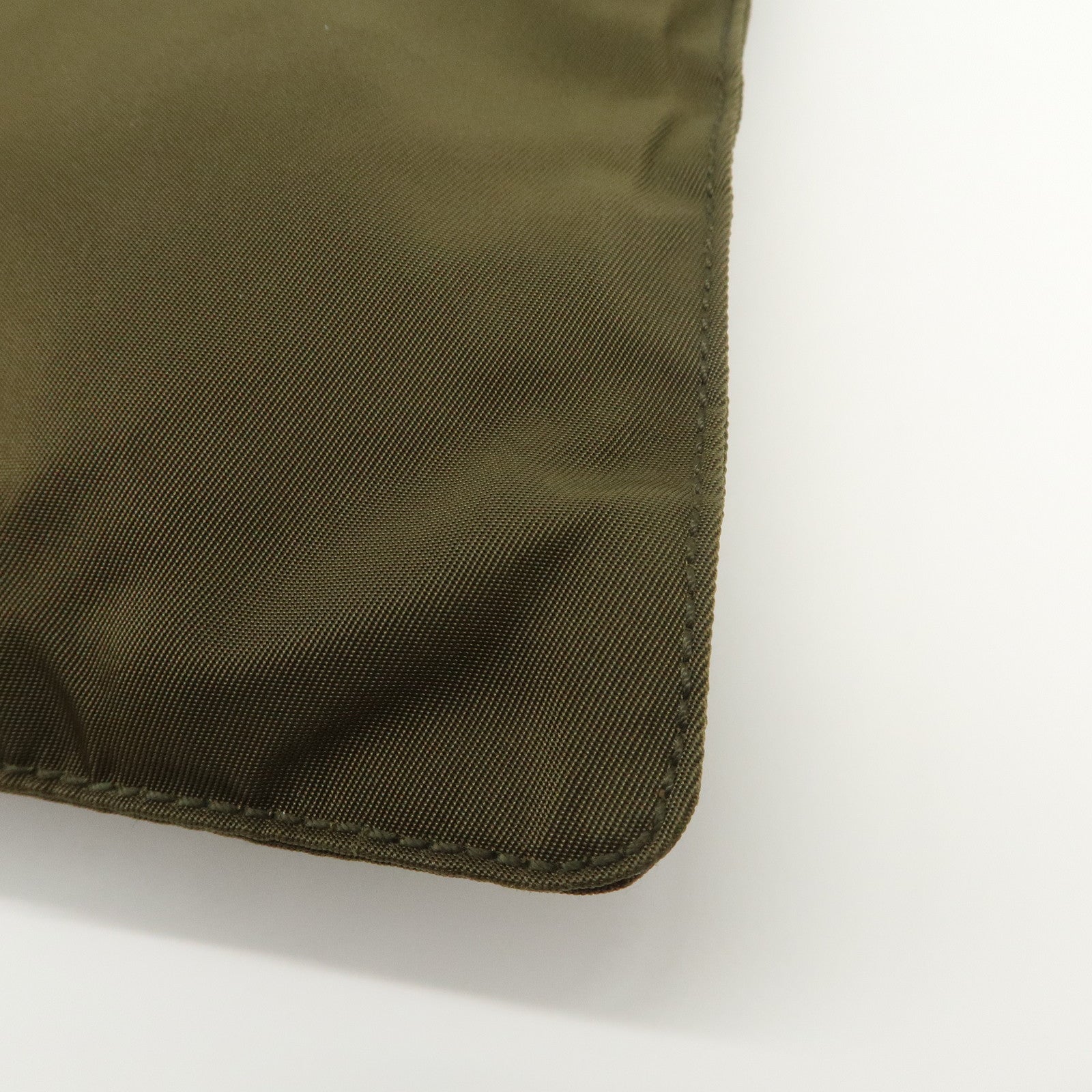 PRADA Logo Nylon Leather Shoulder Bag Crossbody Bag Khaki Black