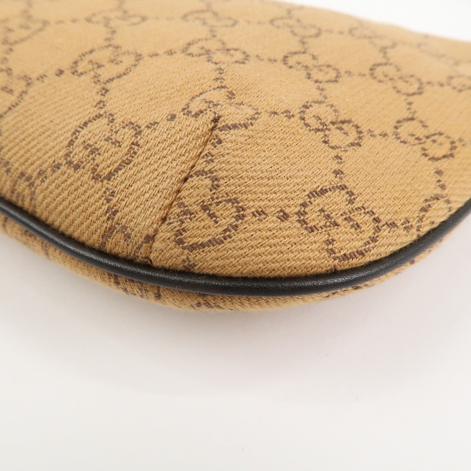 GUCCI GG Canvas Leather Hand Bag Shoulder Bag Brown 32160