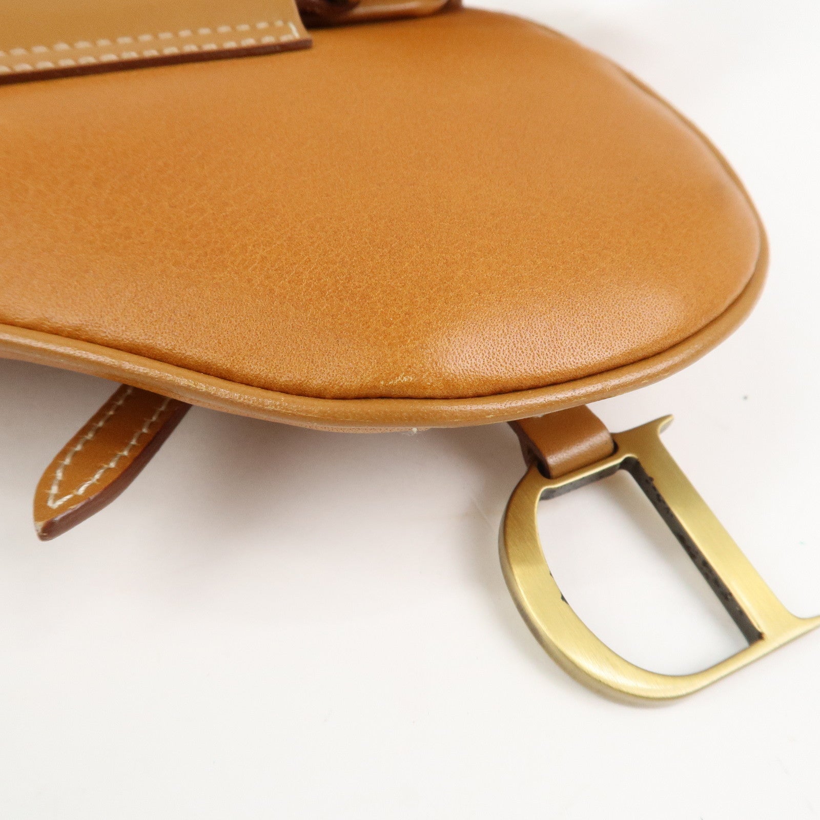 Christian Dior Saddle Leather Waist Bag Crossbody Bag Brown