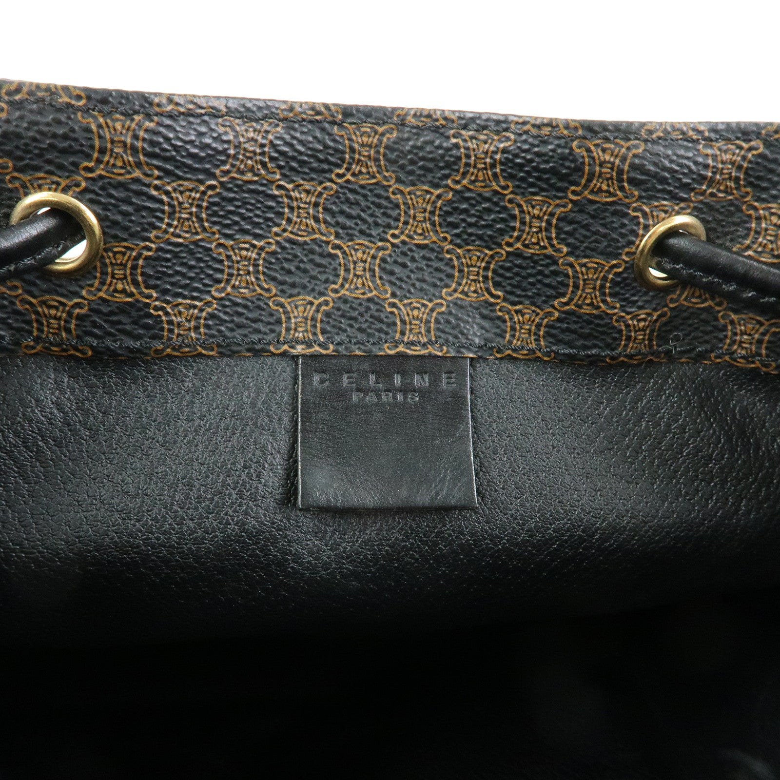 CELINE Macadam PVC Leather Backpack Black Brown