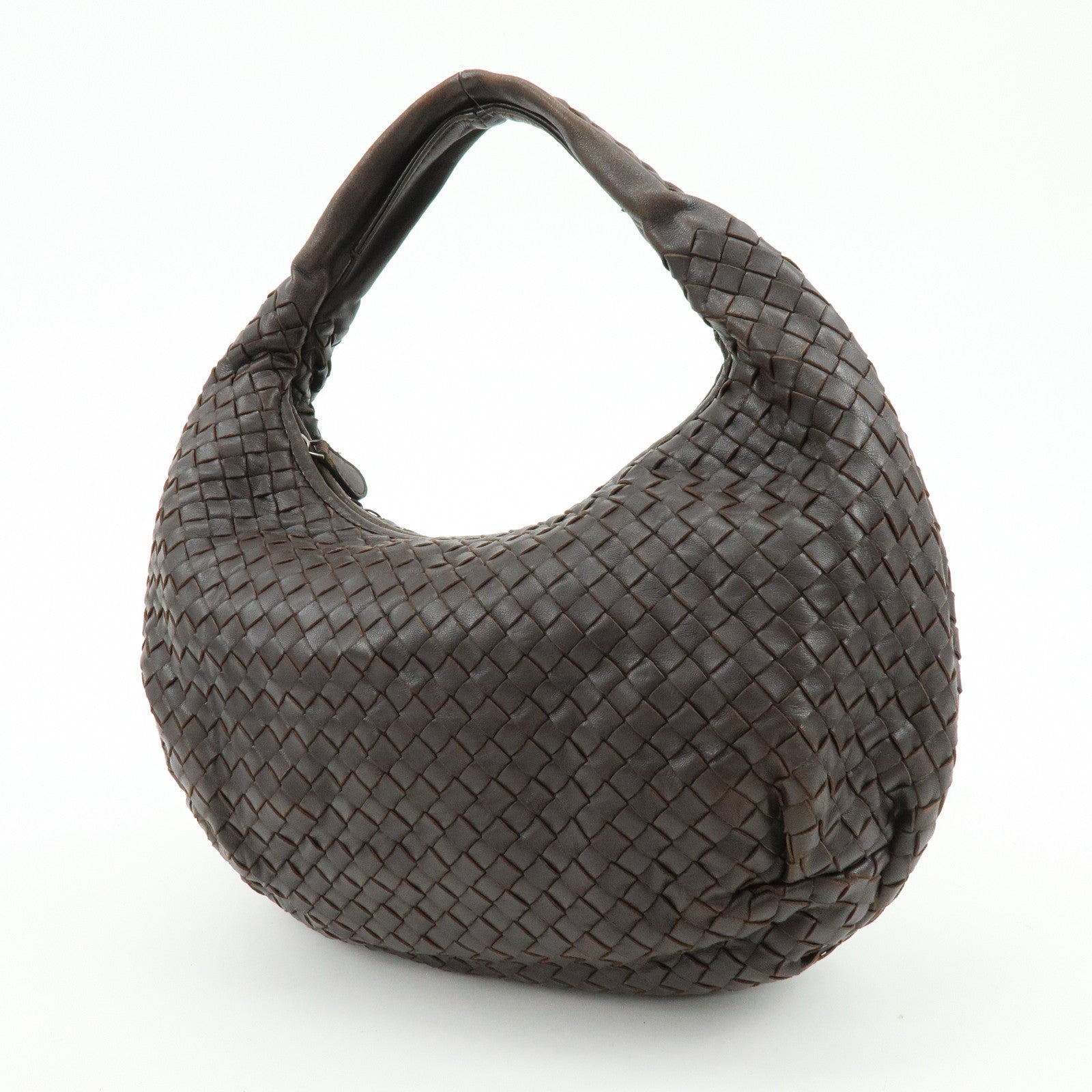 BOTTEGA VENETA Hobo Intrecciato Leather Shoulder Bag Brown 232499