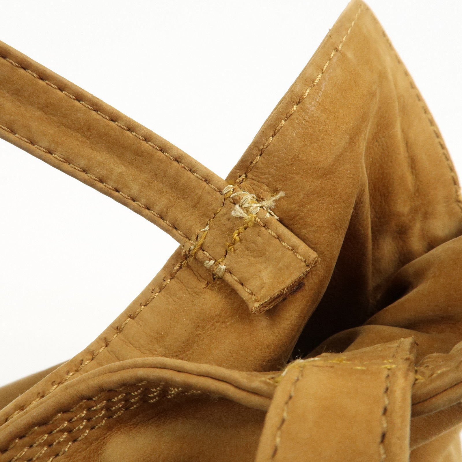 LOEWE Anagram Suede Drawstring Hand Bag Brown
