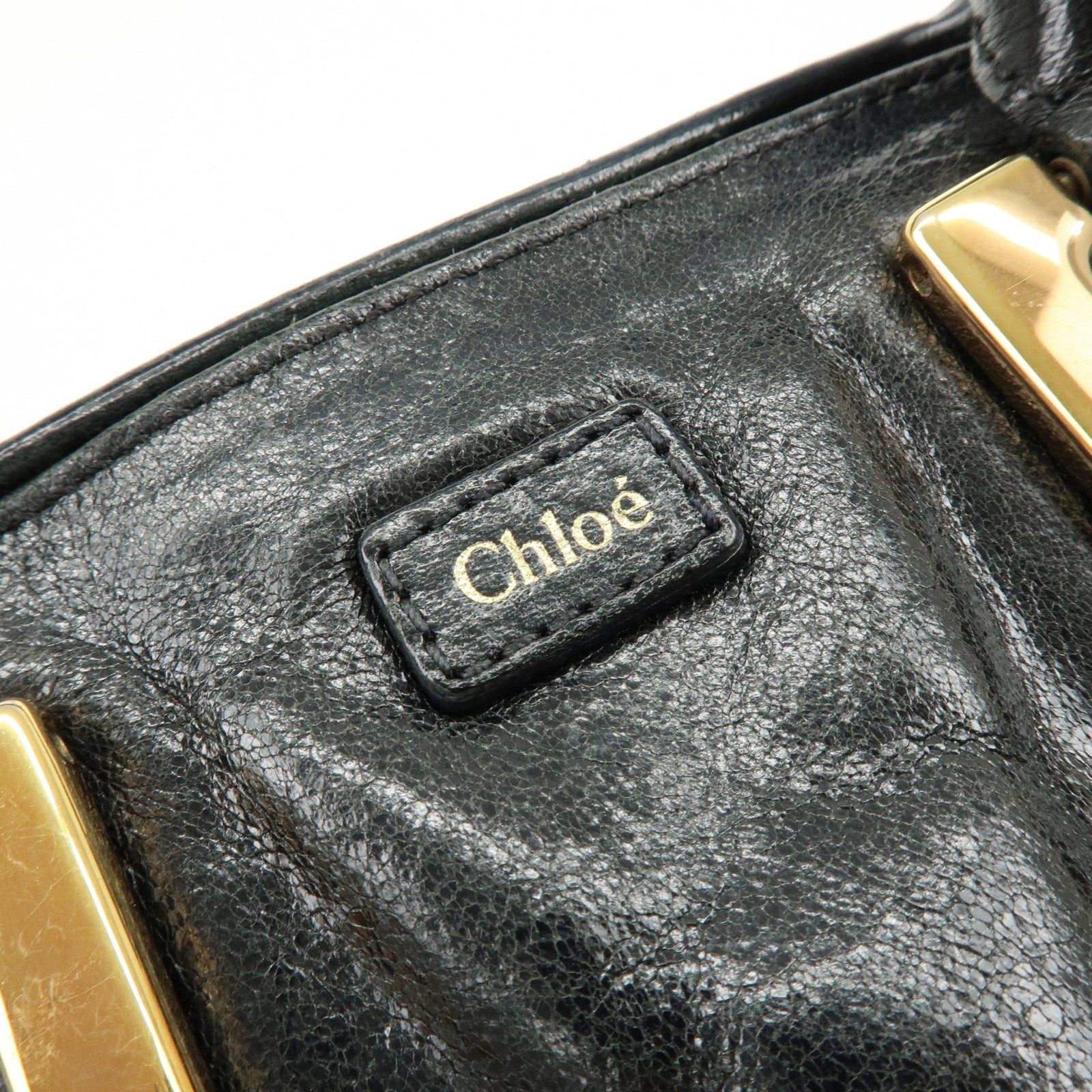 Chloe Ethel Leather 2Way Shoulder Bag Hand Bag Crossbody Bag Black