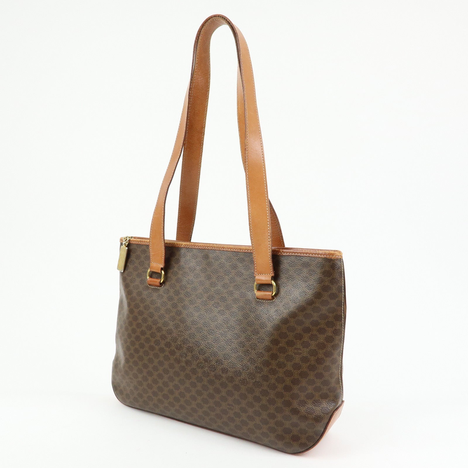 CELINE Macadam PVC Leather Tote Bag Shoulder Bag Brown