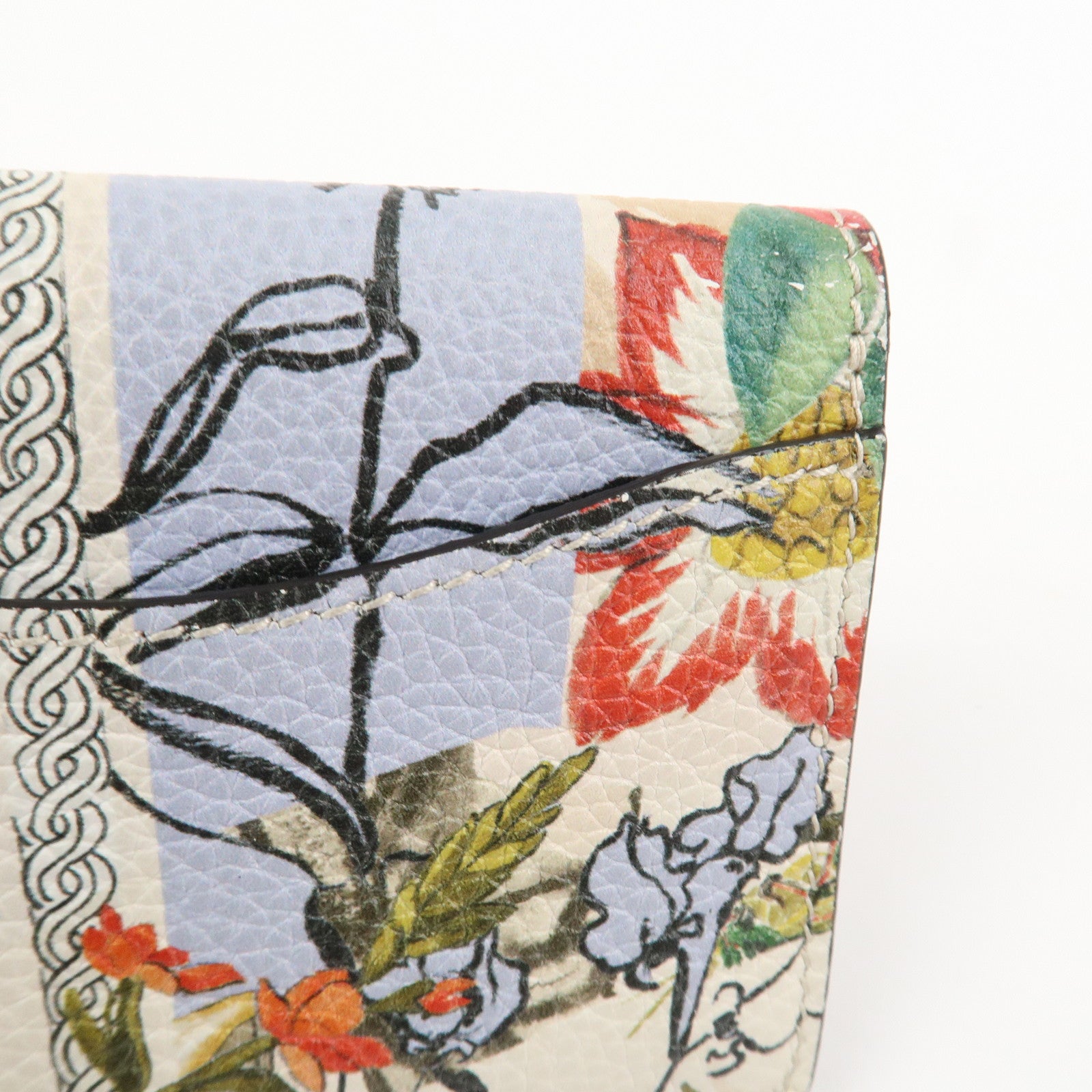 Ferragamo Gancini Leather Fragment Case Card Case Multicolor