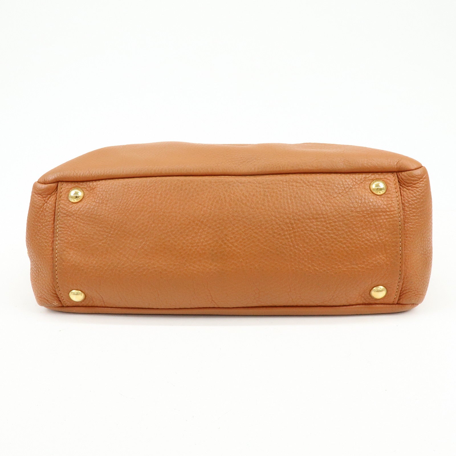 PRADA Leather 2Way Bag Hand Bag Shoulder Bag Light Brown BL0816