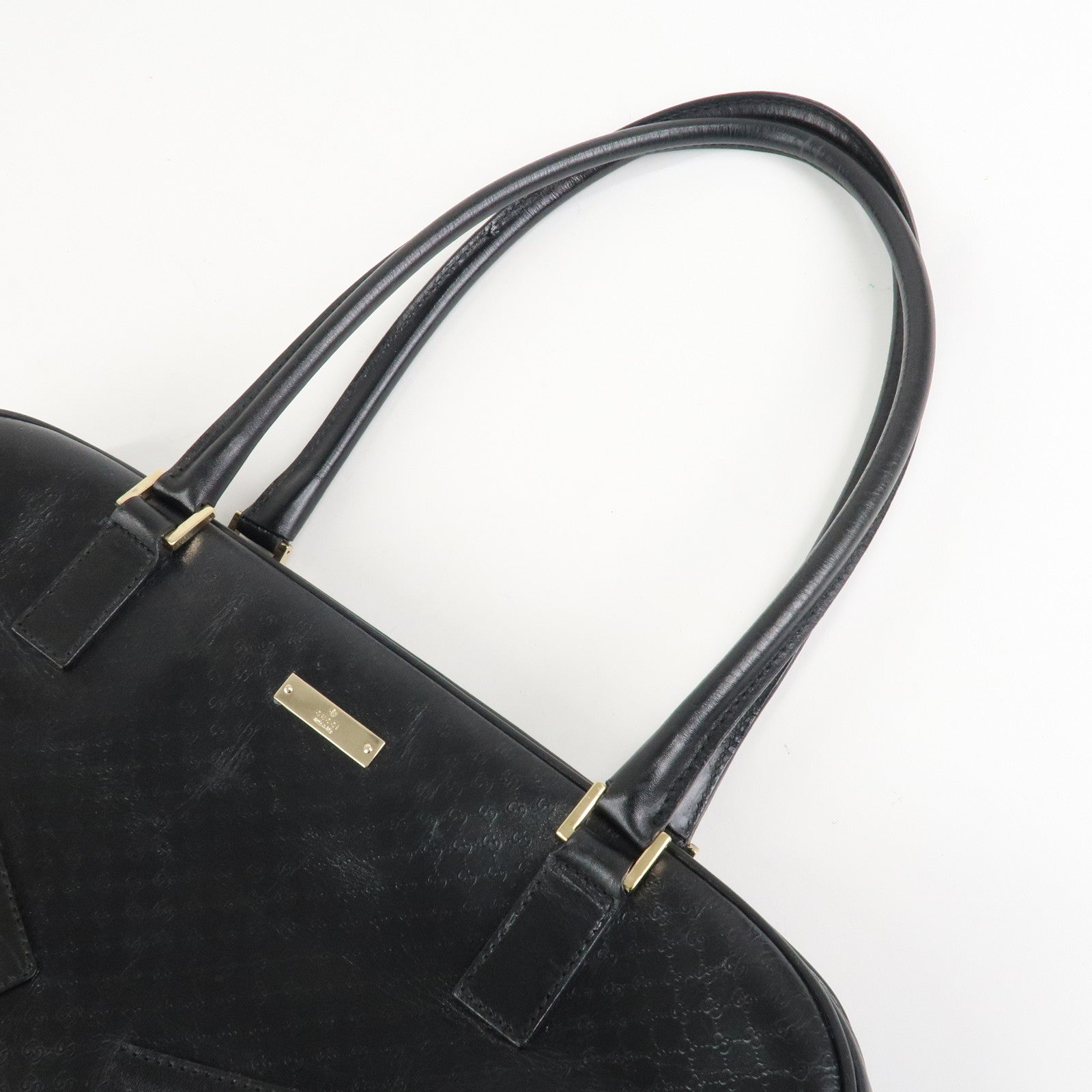 GUCCI Micro Guccissima Leather Hand Bag Black 022.1115