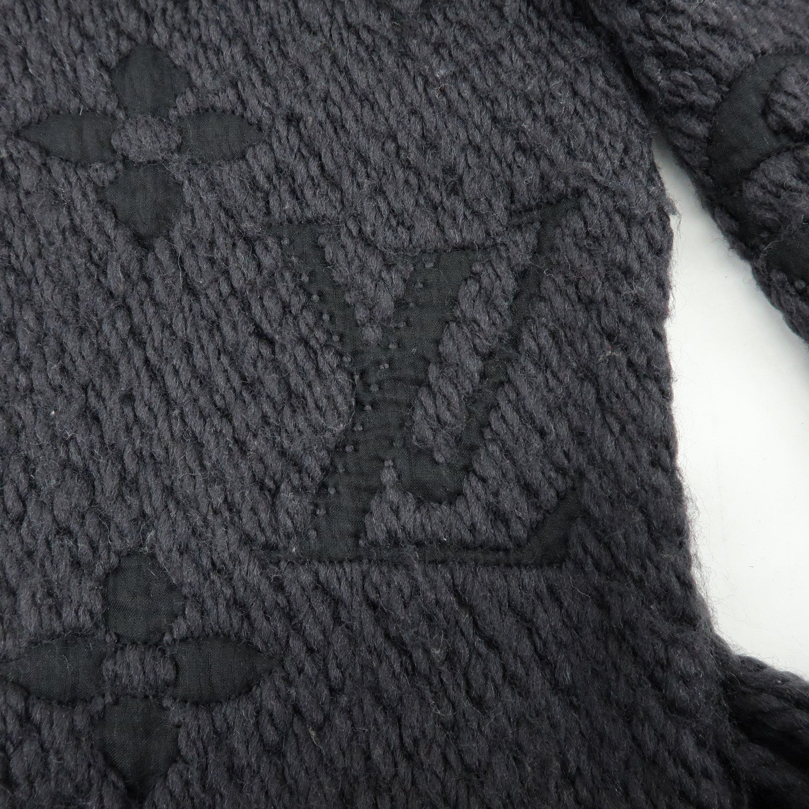 Louis Vuitton Echarpe Logomania Wool Silk Scarf Black M72431