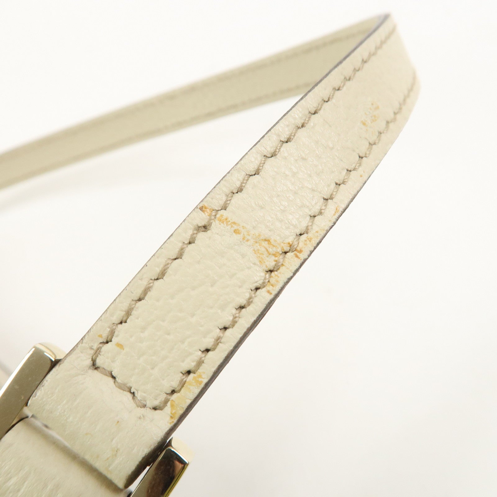 GUCCI Abbey GG Canvas Leather Pouch Hand Bag Brown Ivory 145750