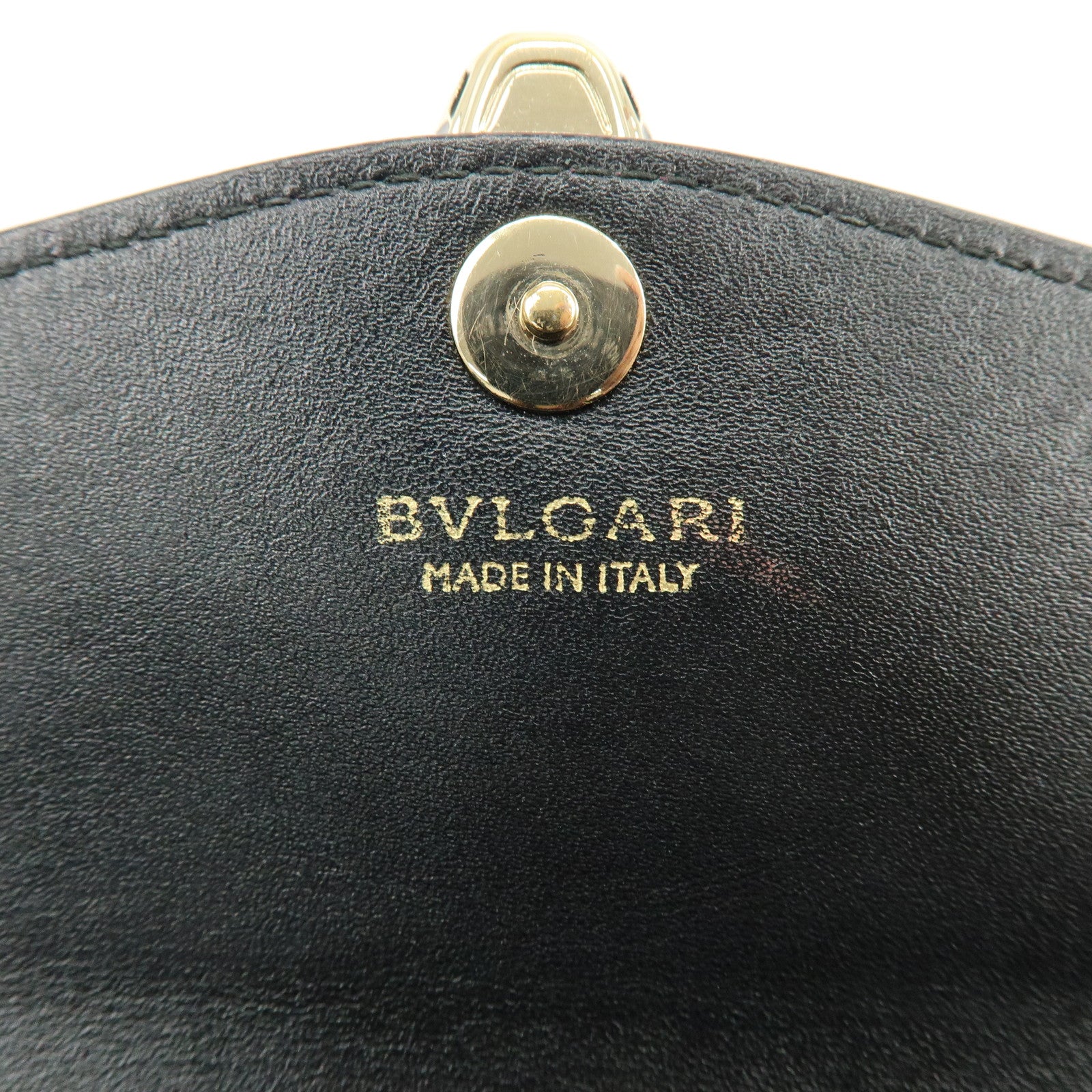 BVLGARI Serpenti Forever Patent Leather Chain Wallet Purple