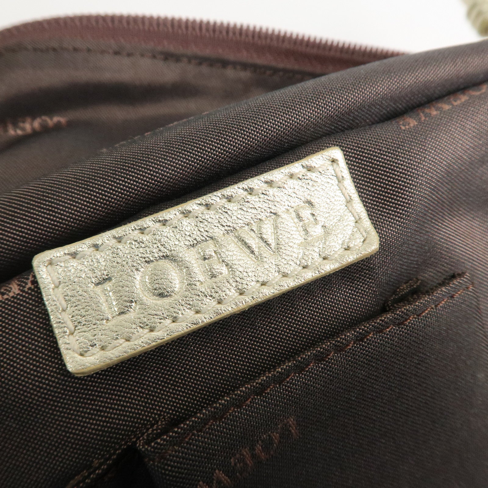 LOEWE Anagram Leather Nappa Aire Hand Bag Tote Bag Gold