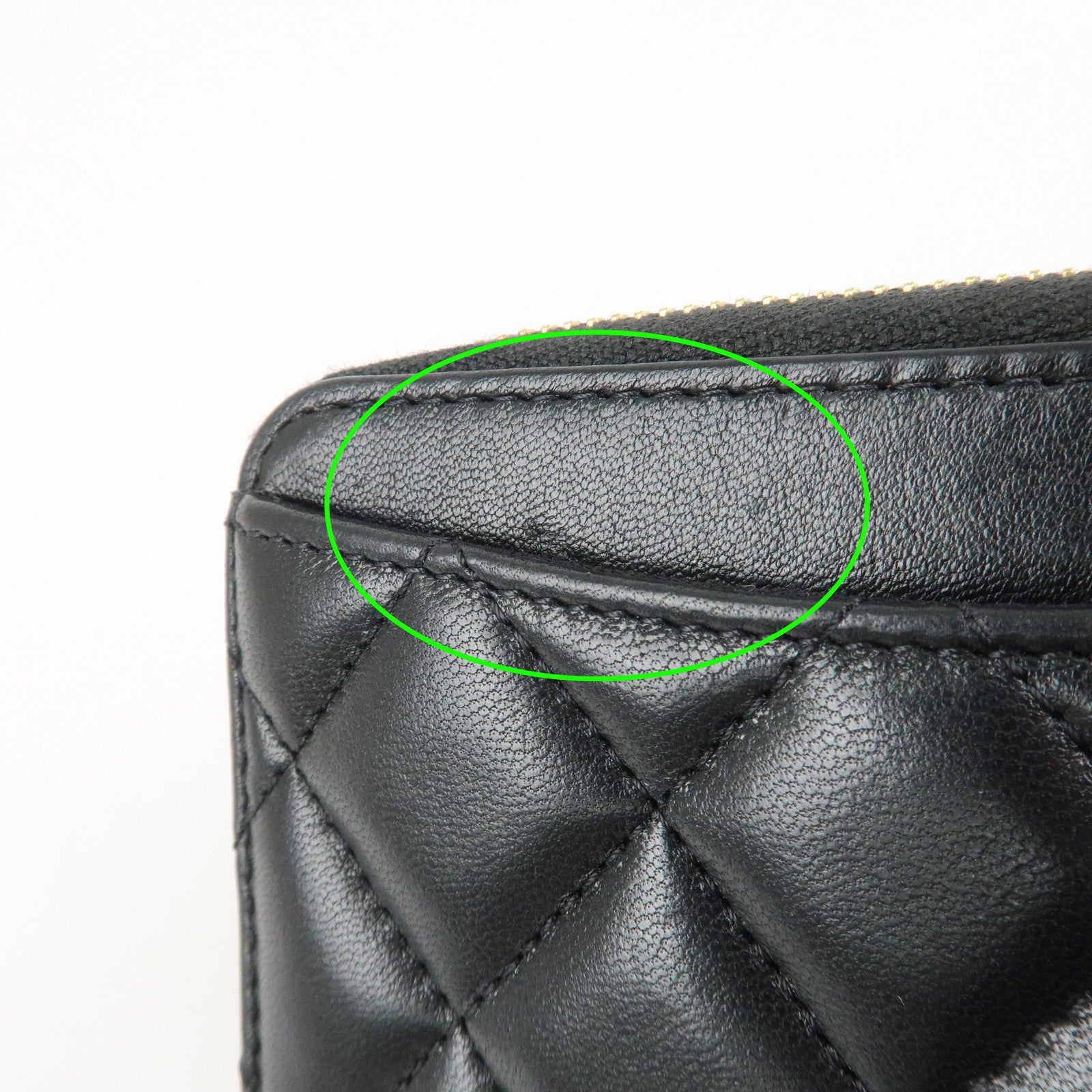 CHANEL Matelasse Lamb skin Classic Zippy Coin Case Black AP0216