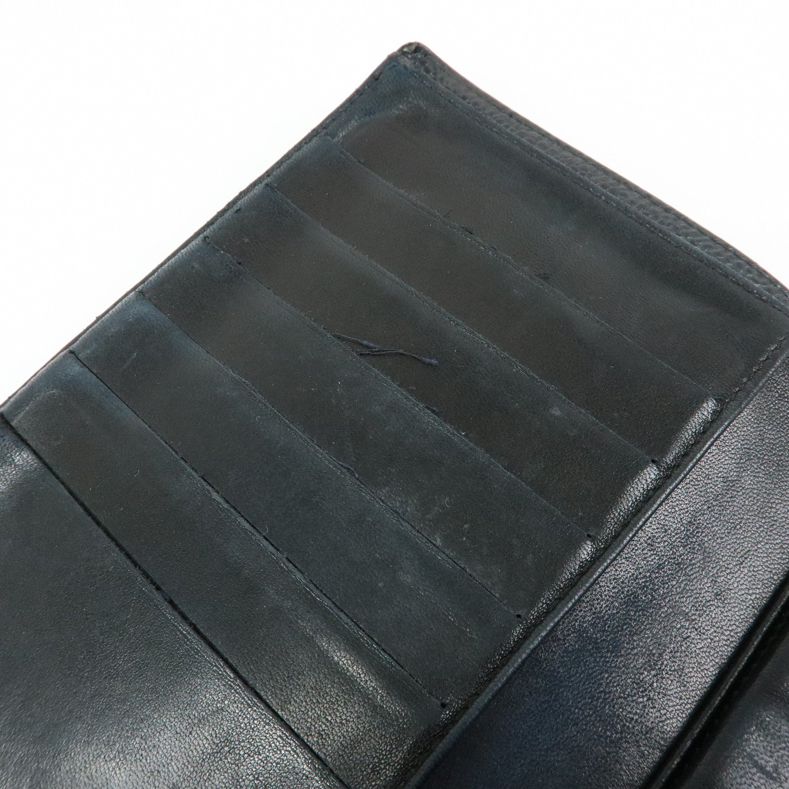 CHANEL COCO Mark Caviarskin Bi-Fold Long Wallet Black A13498