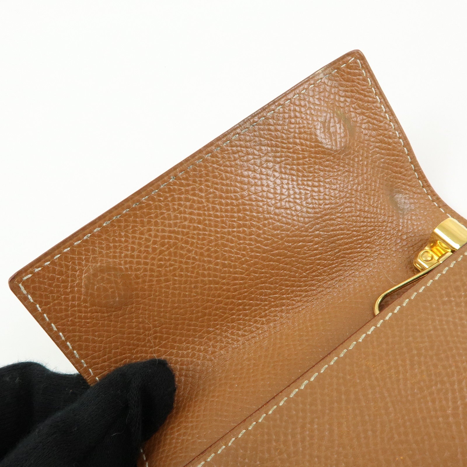 HERMES Beau Epsom Etui Cles 4 Key Case Key Holder □C Stamped Gold