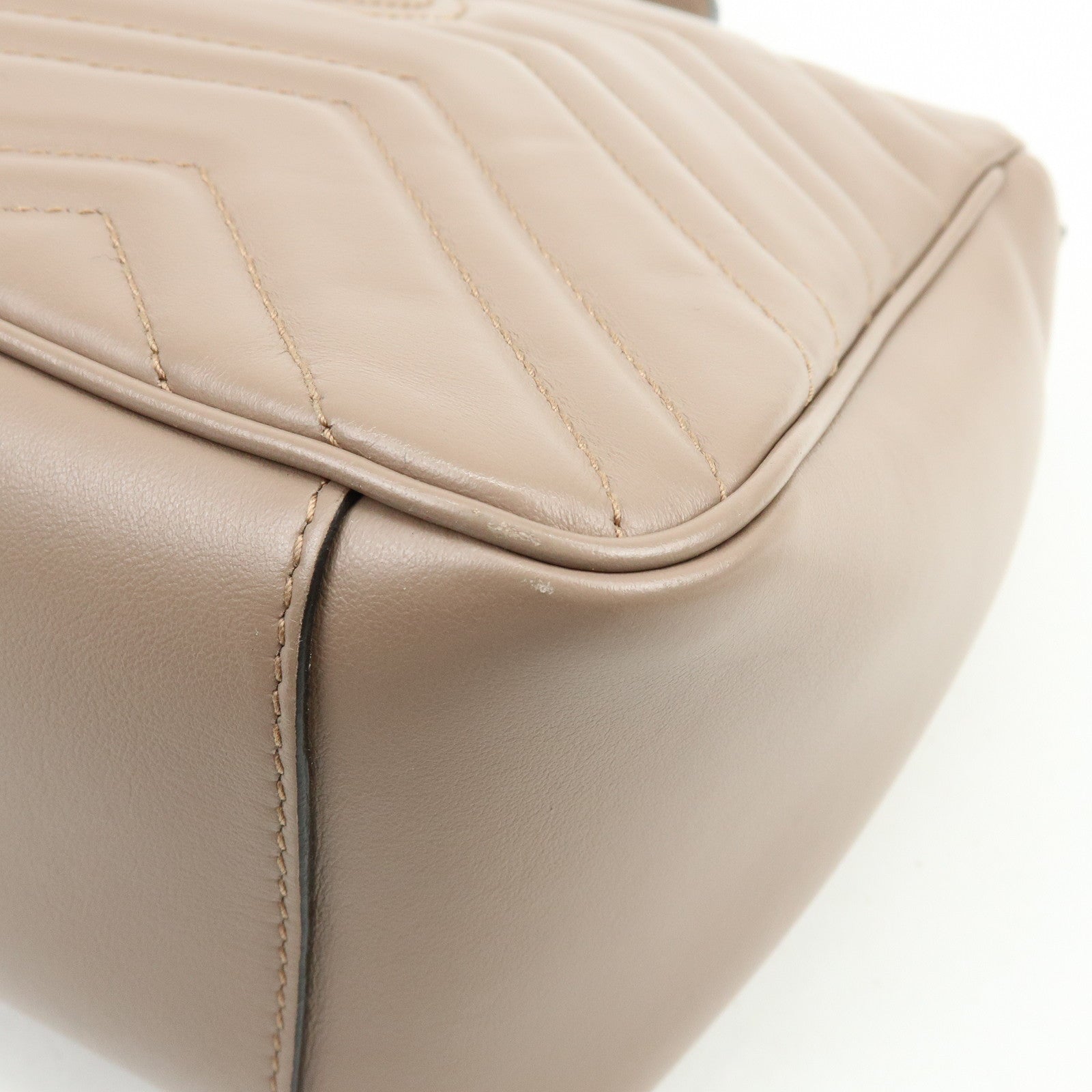 GUCCI GG Marmont 2Way Bag Hand Bag Shoulder Bag Beige 498110