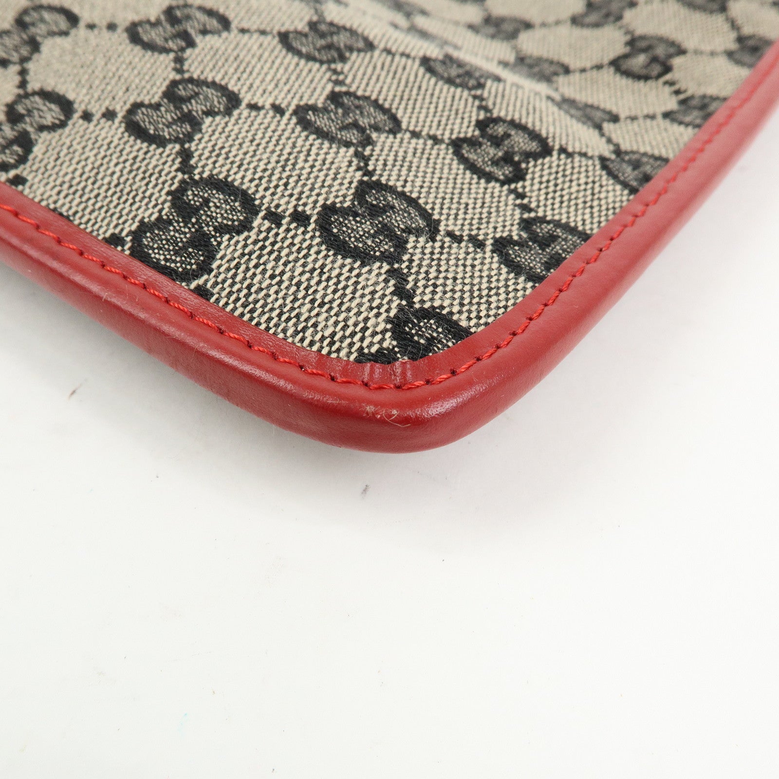 GUCCI GG Canvas Leather Shoulder Crossbody Bag Red 019・0348・200047