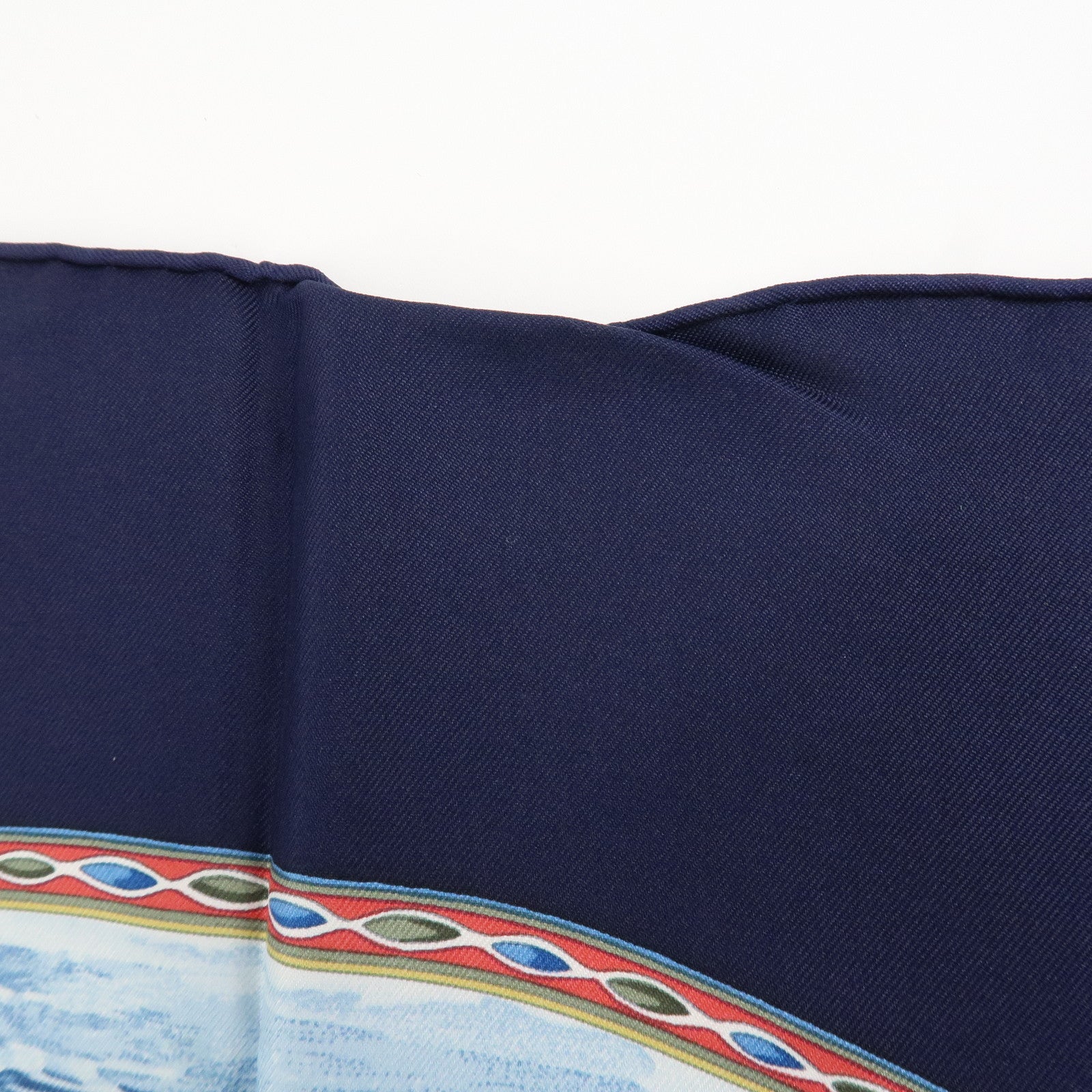 HERMES Carre 90 Silk 100% Scarf RENCONTRE OCEANE  Black Used