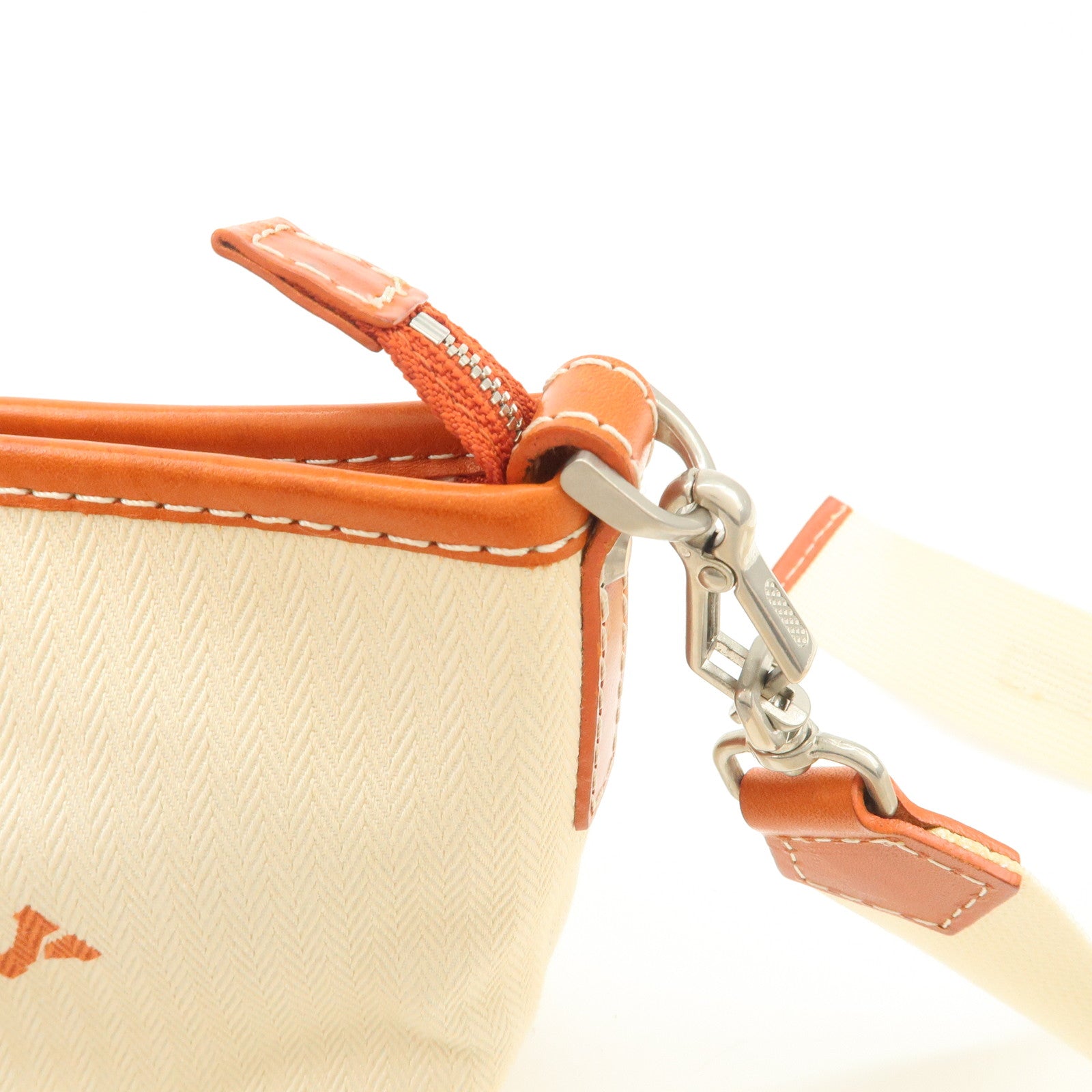 BURBERRY Blue Label  Canvas Leather Shoulder Bag Ivory Brown