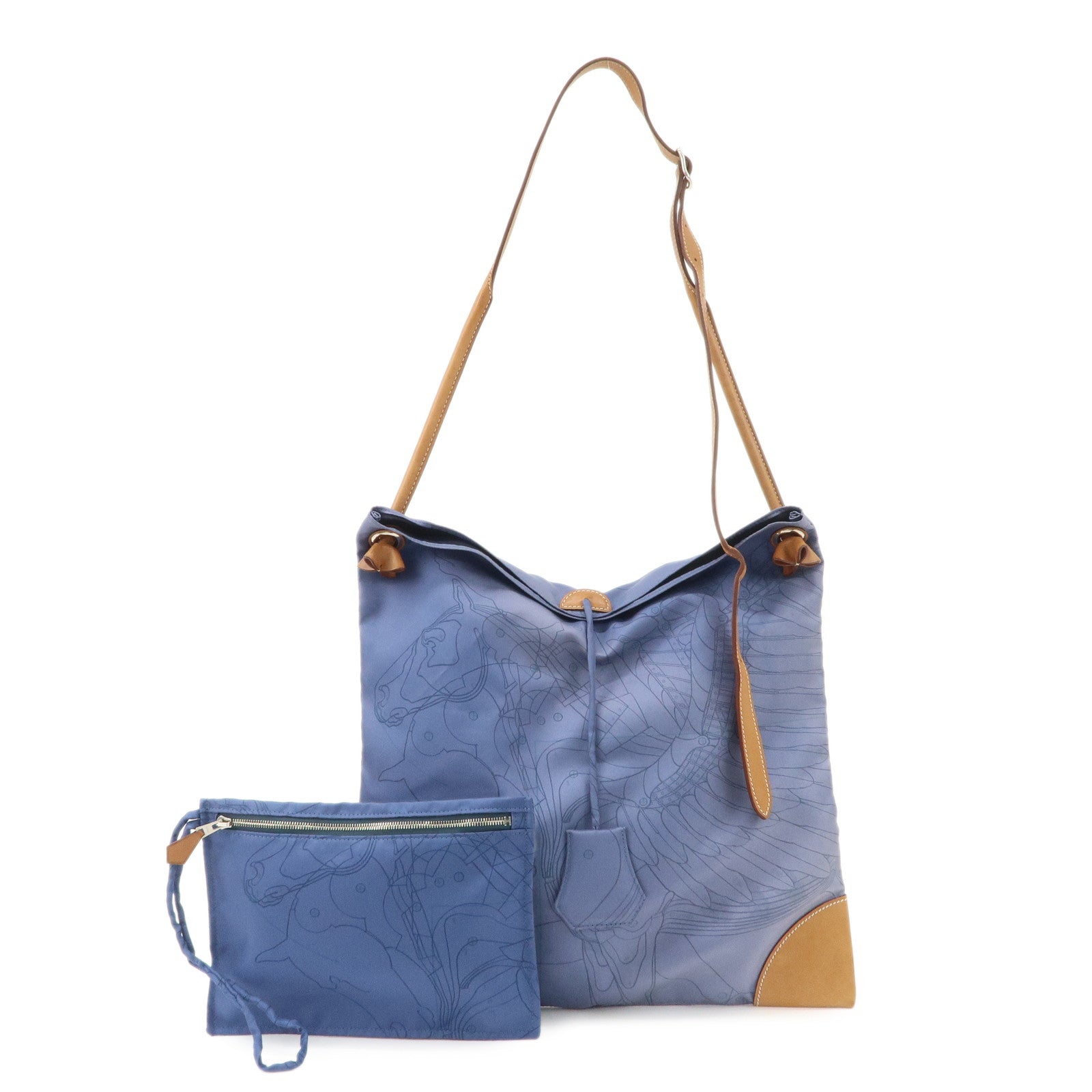 HERMS Silky City PM Silk Leather Shoulder Bag Crossbody Bag