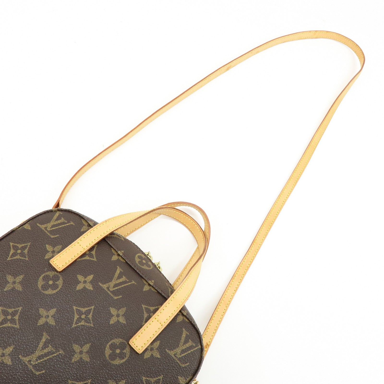 Louis Vuitton Monogram Spontini Hand Bag Brown M47500