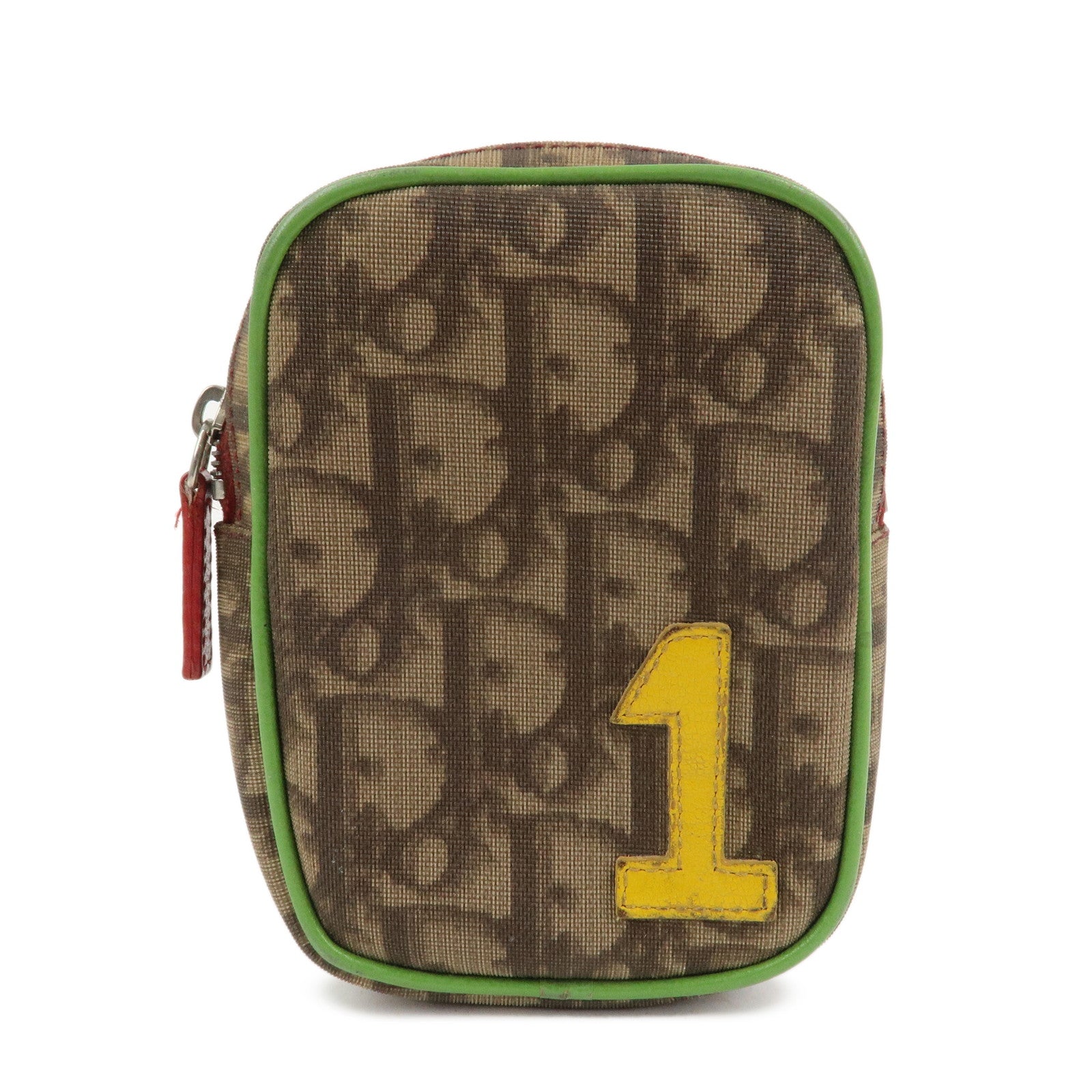 Christian Dior Rasta Trotter PVC Leather Pouch Cosmetic Pouch Brown